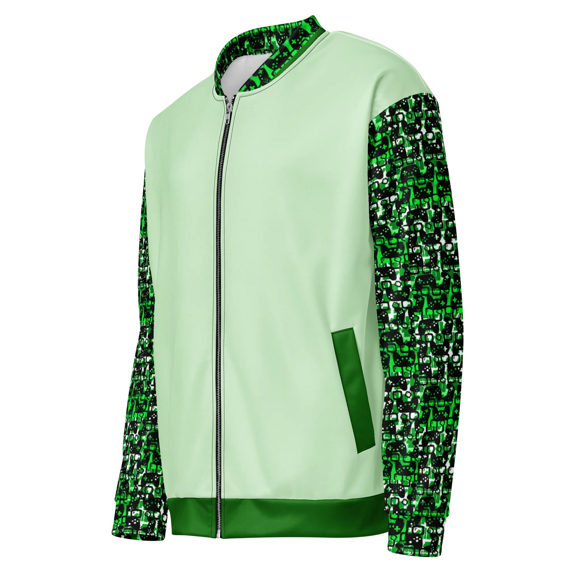 Experience Stories Unisex Bomber Jacket (Green, Emerald Mint, and Black) product image (4)