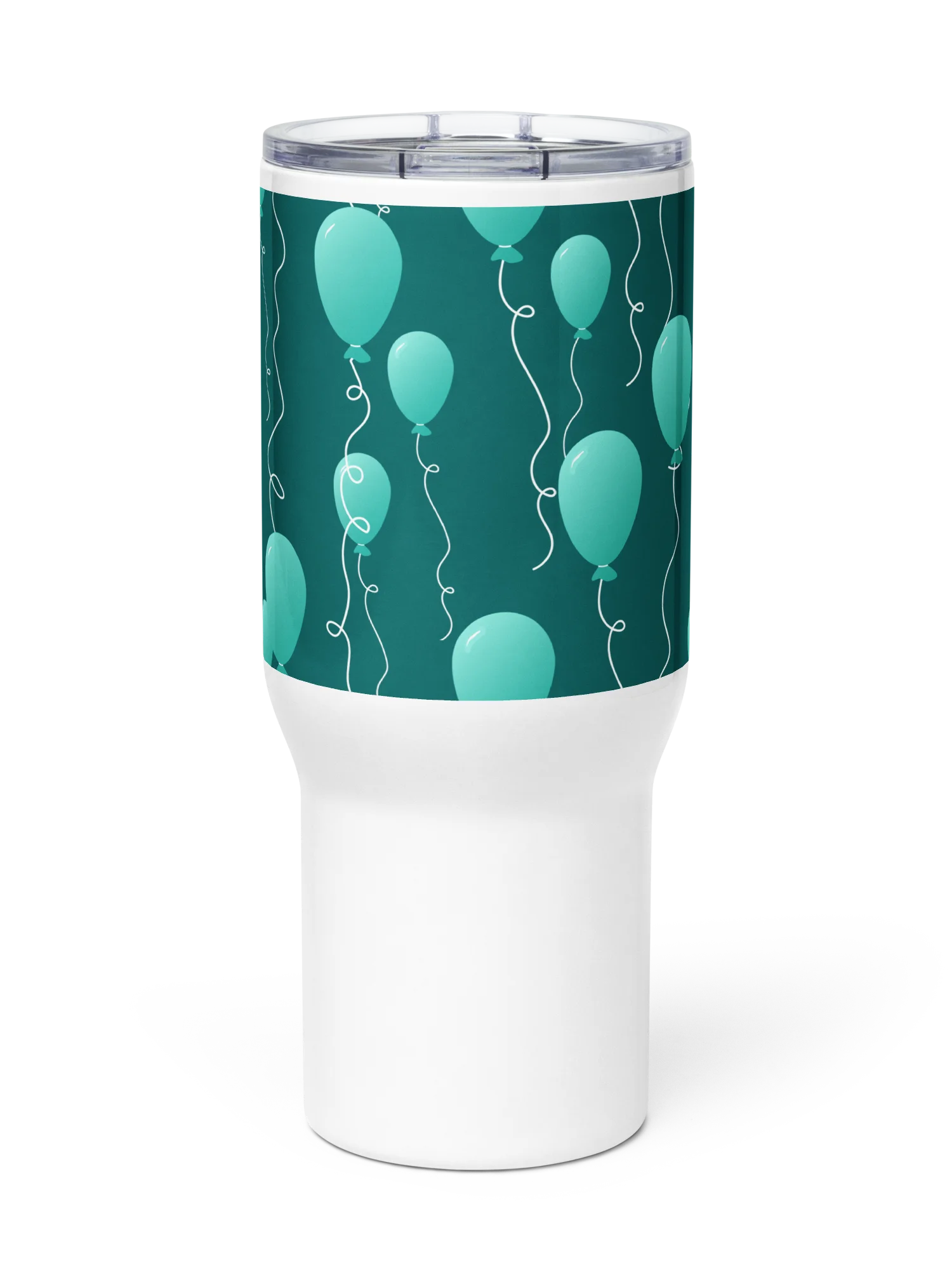 Party Time! Teal Balloon Stainless Steel Travel Mug with Handle product image (10)