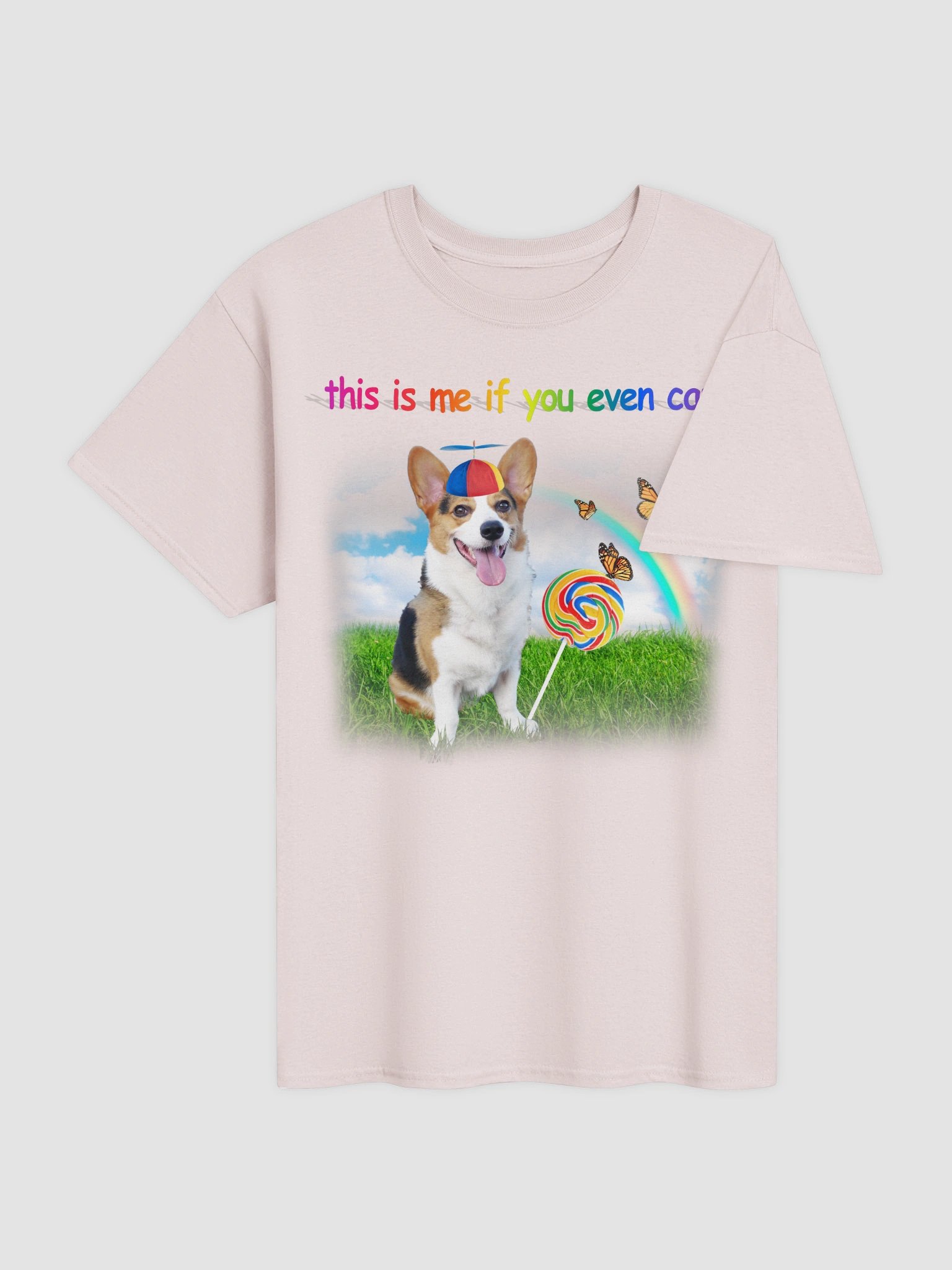 Whimsical Propeller Hat Dog T-shirt - this is me if you even care product image (20)