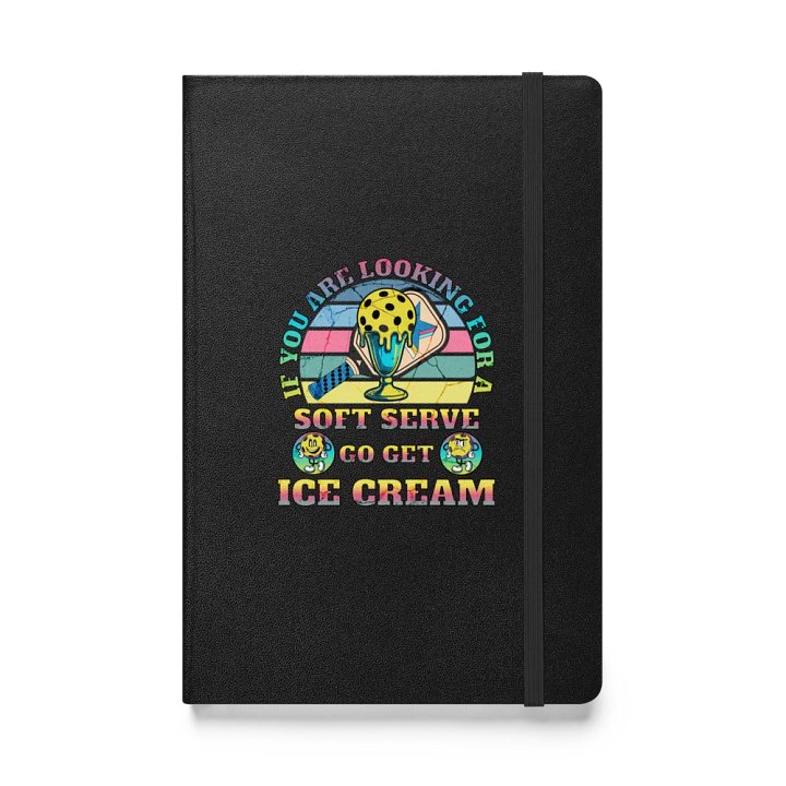 Soft Serve Go Get Ice Cream Pickleball Retro Hardcover Notebook product image (1)