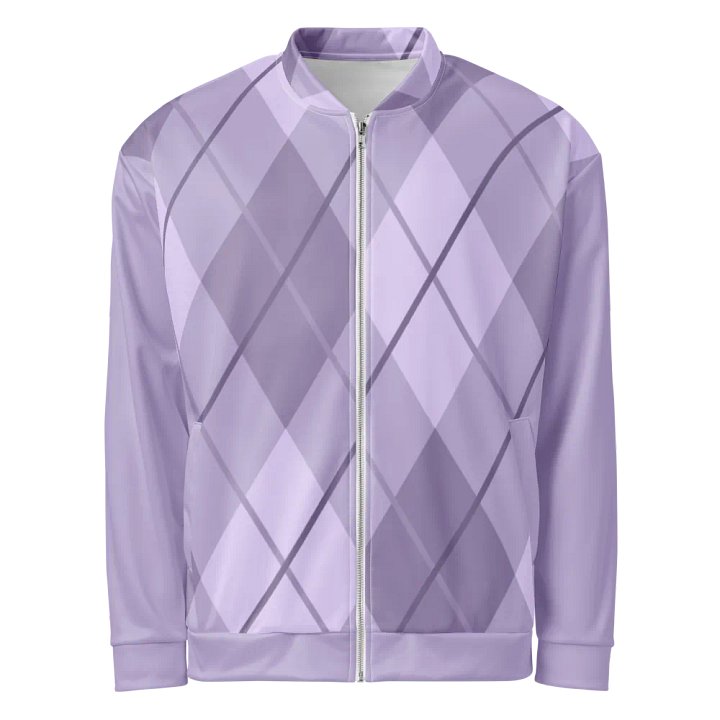 Lilac Argyle Bomber Jacket product image (1)