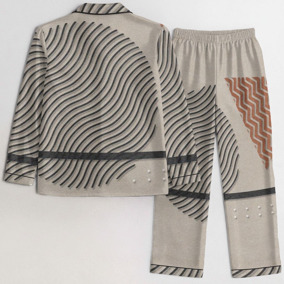 Modern Wave Abstract Print Pajama Set product image (2)