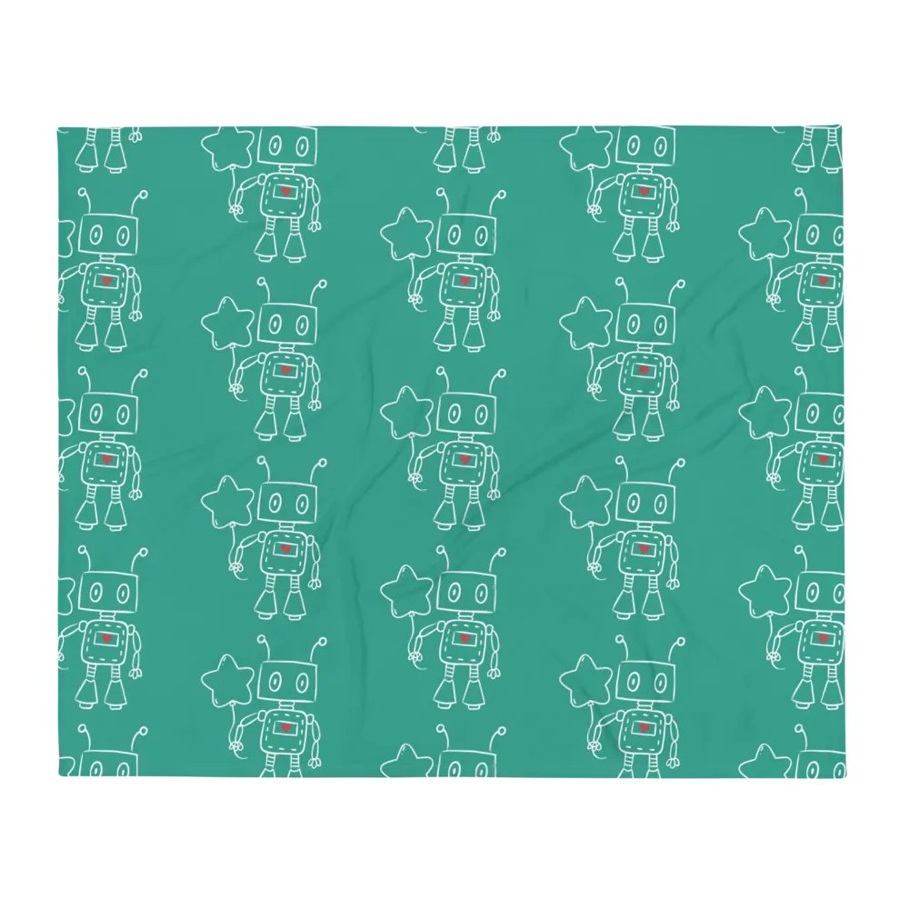 Cosmic Robot Throw Blanket product image (2)
