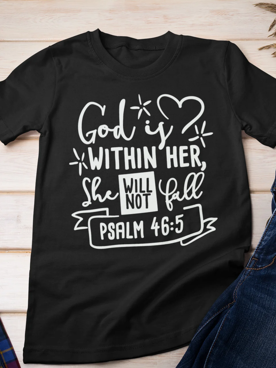 Christian Shirt God Is Within Her She Will Not Fall product image (1)