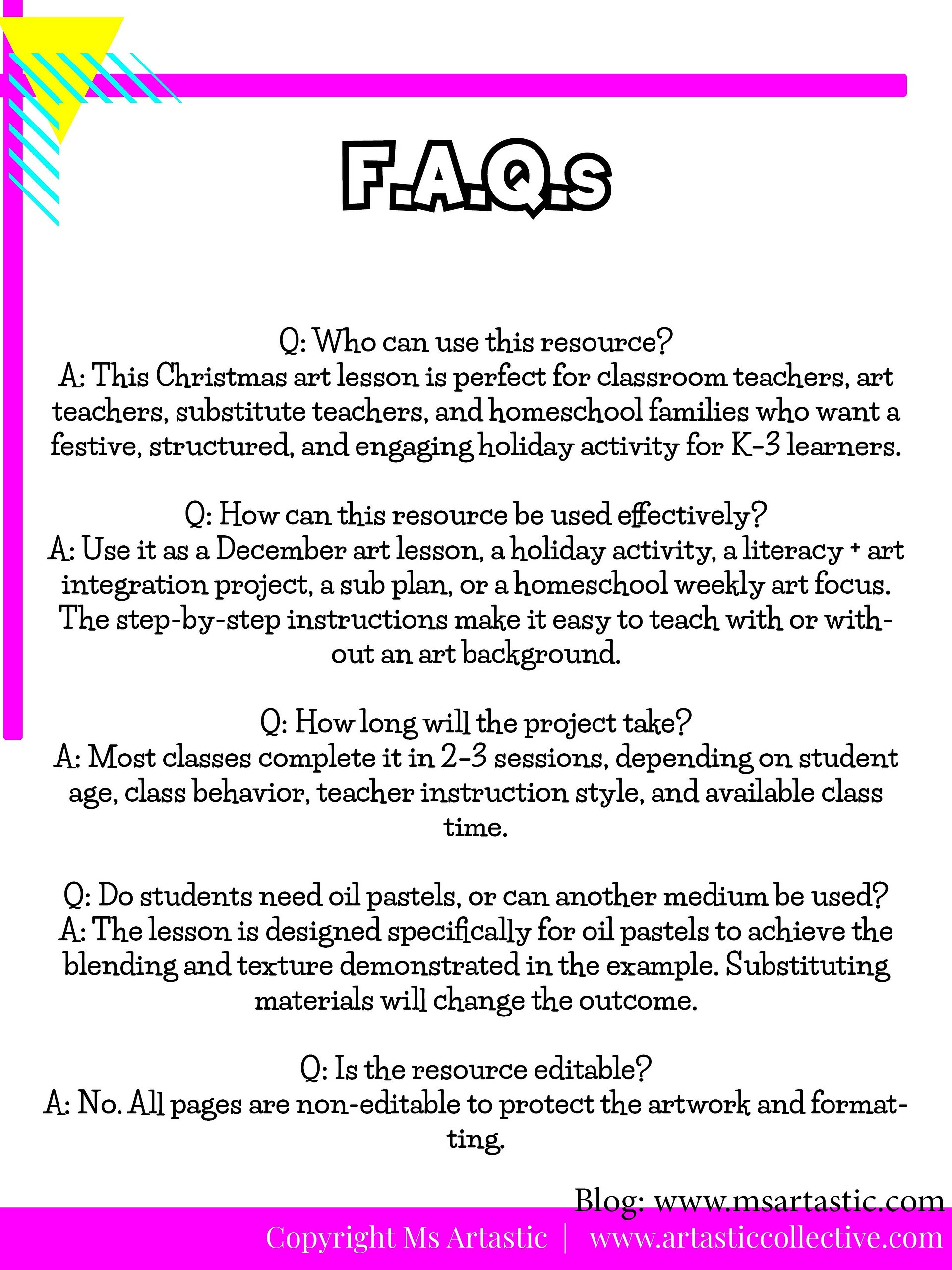 Christmas Art Project Reindeer Art Lesson Christmas Art Activity December Art product image (10)