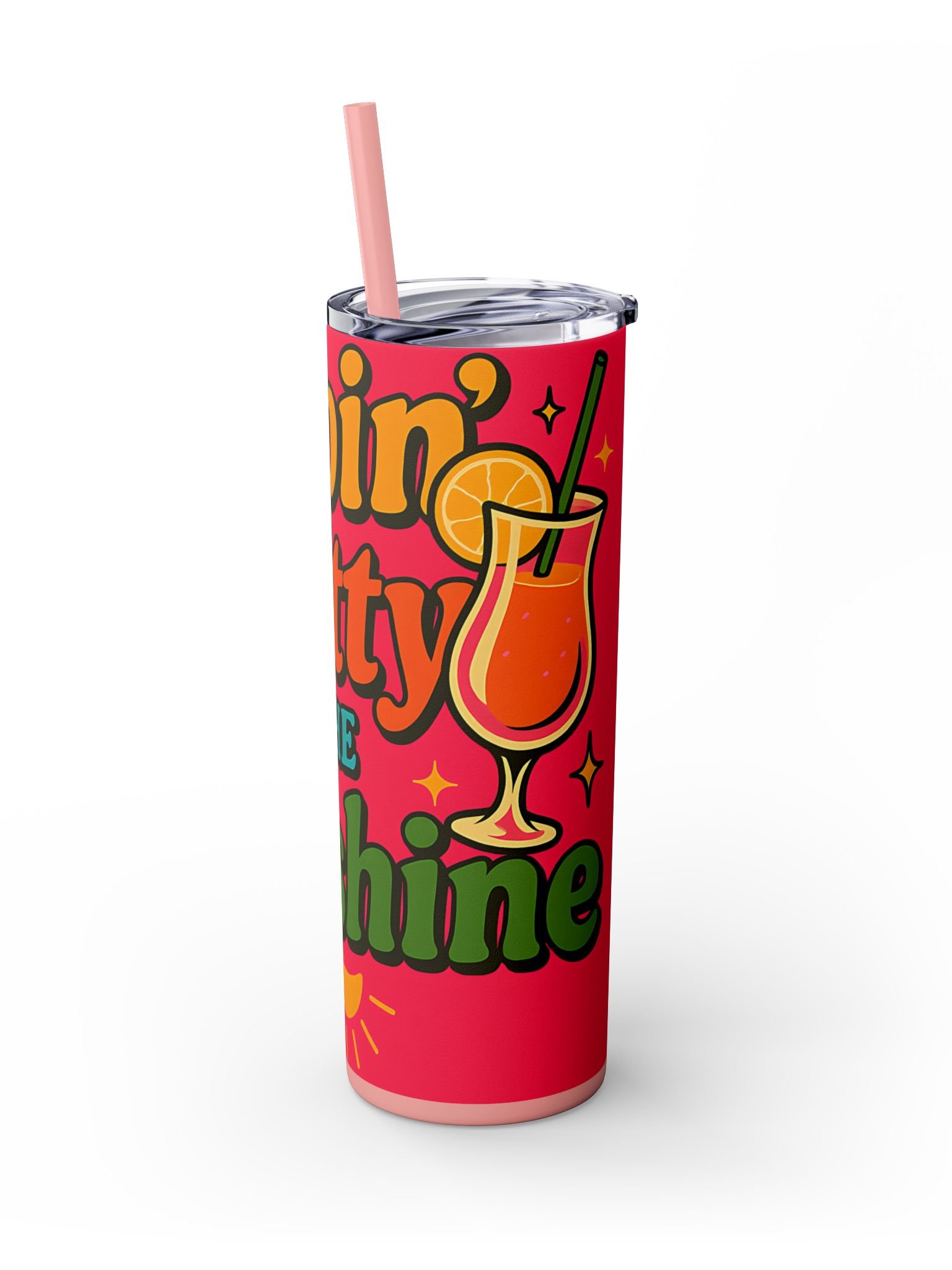 Sippin’ Pretty in the Sunshine Tumbler Wrap Bright Summer Drink PNG Sublimation Design product image (5)