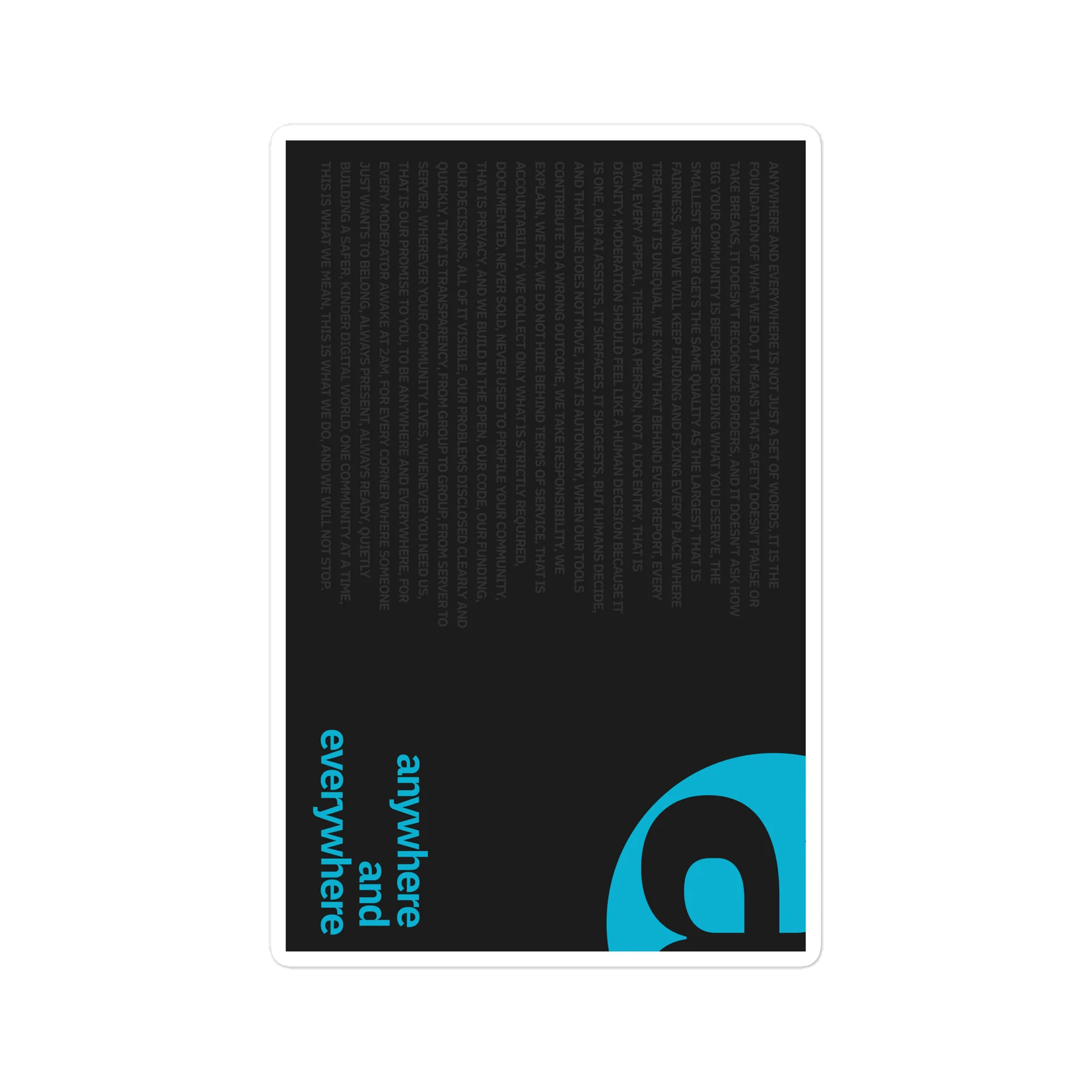 Anywhere and Everywhere "manifesto" Laptop Sticker product image (1)