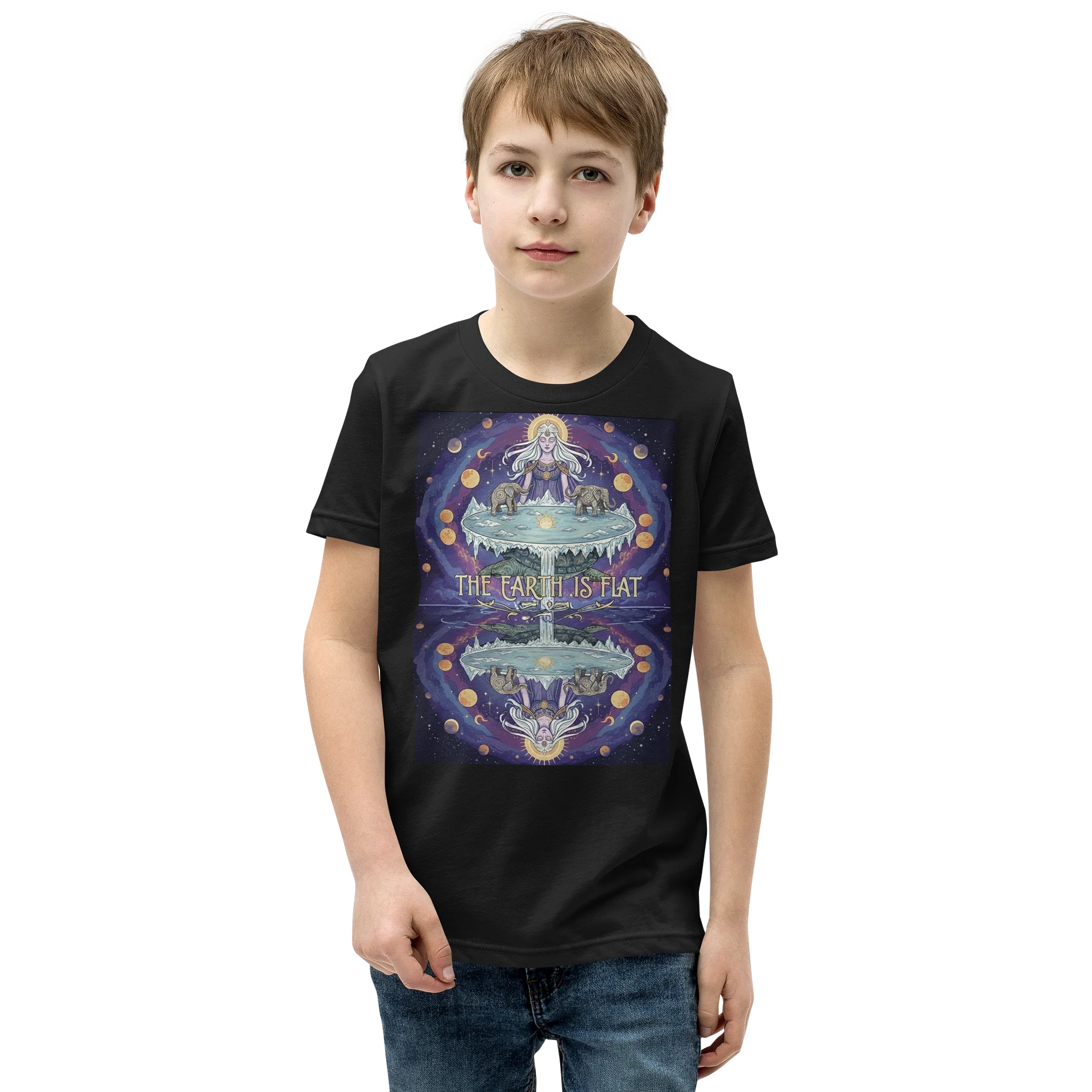 Cosmic Flat Earth Youth T-Shirt product image (1)