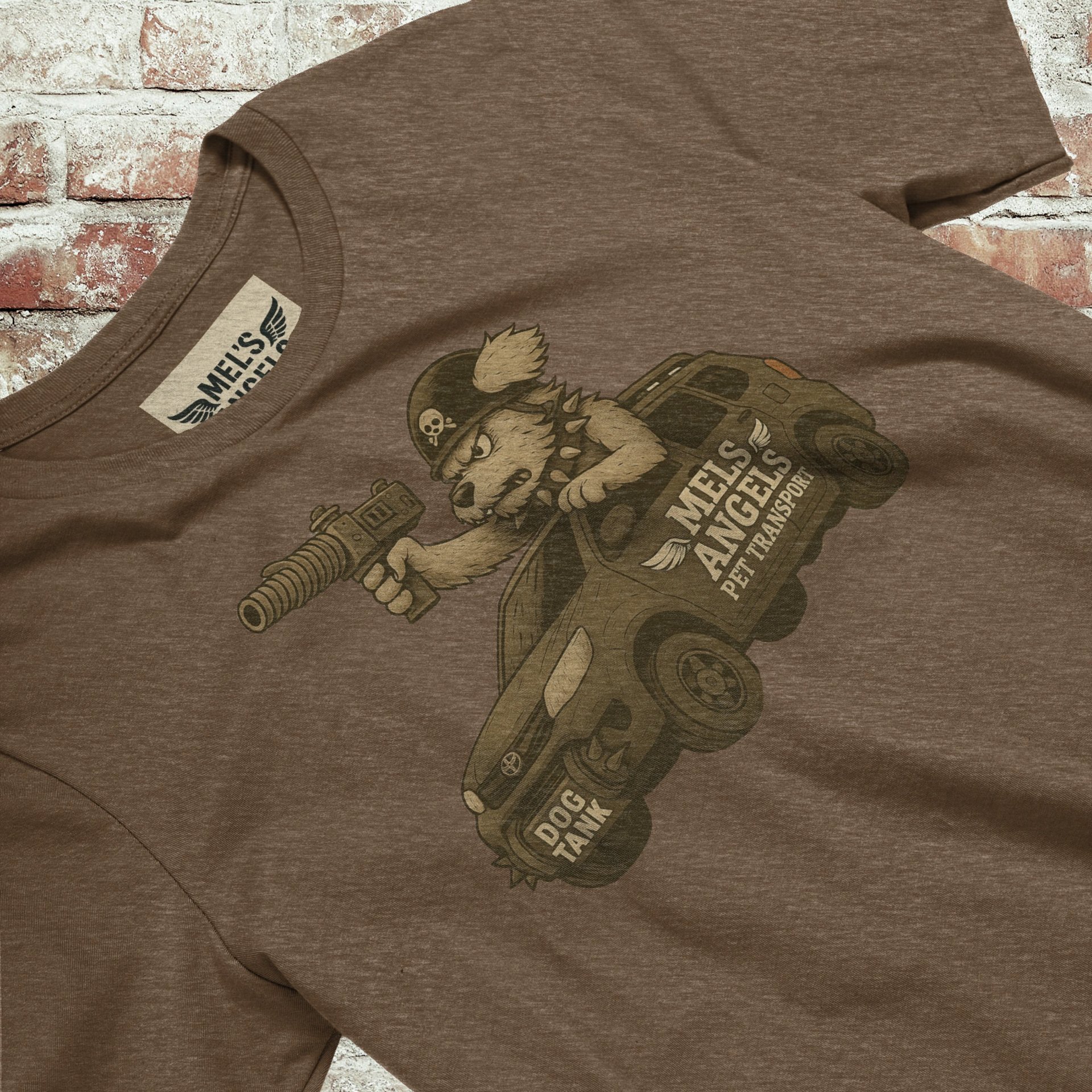 Mel’s Angels “Dog Tank” T-Shirt – Bella+Canvas Unisex Graphic Tee, Military-Style Rebel Dog Apparel product image (1)