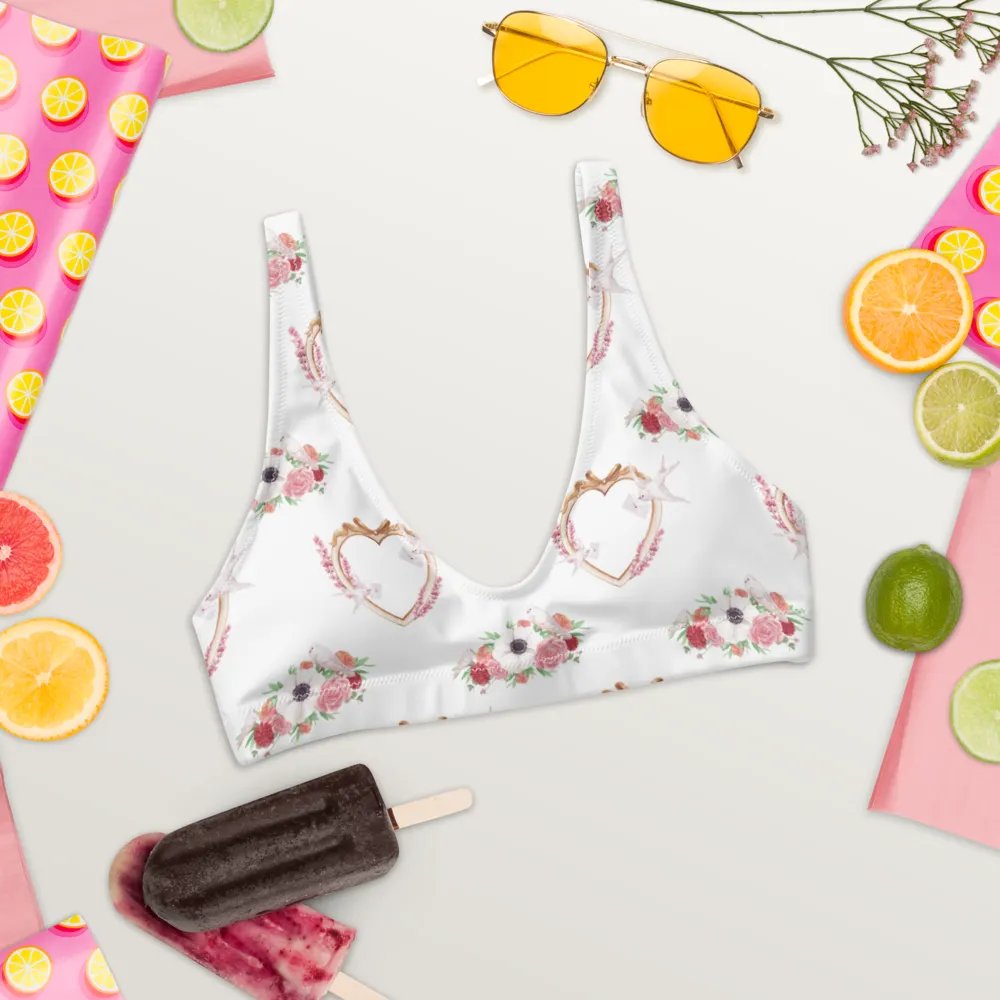 Watercolour Floral Pattern Padded Bikini Top - V5 product image (6)