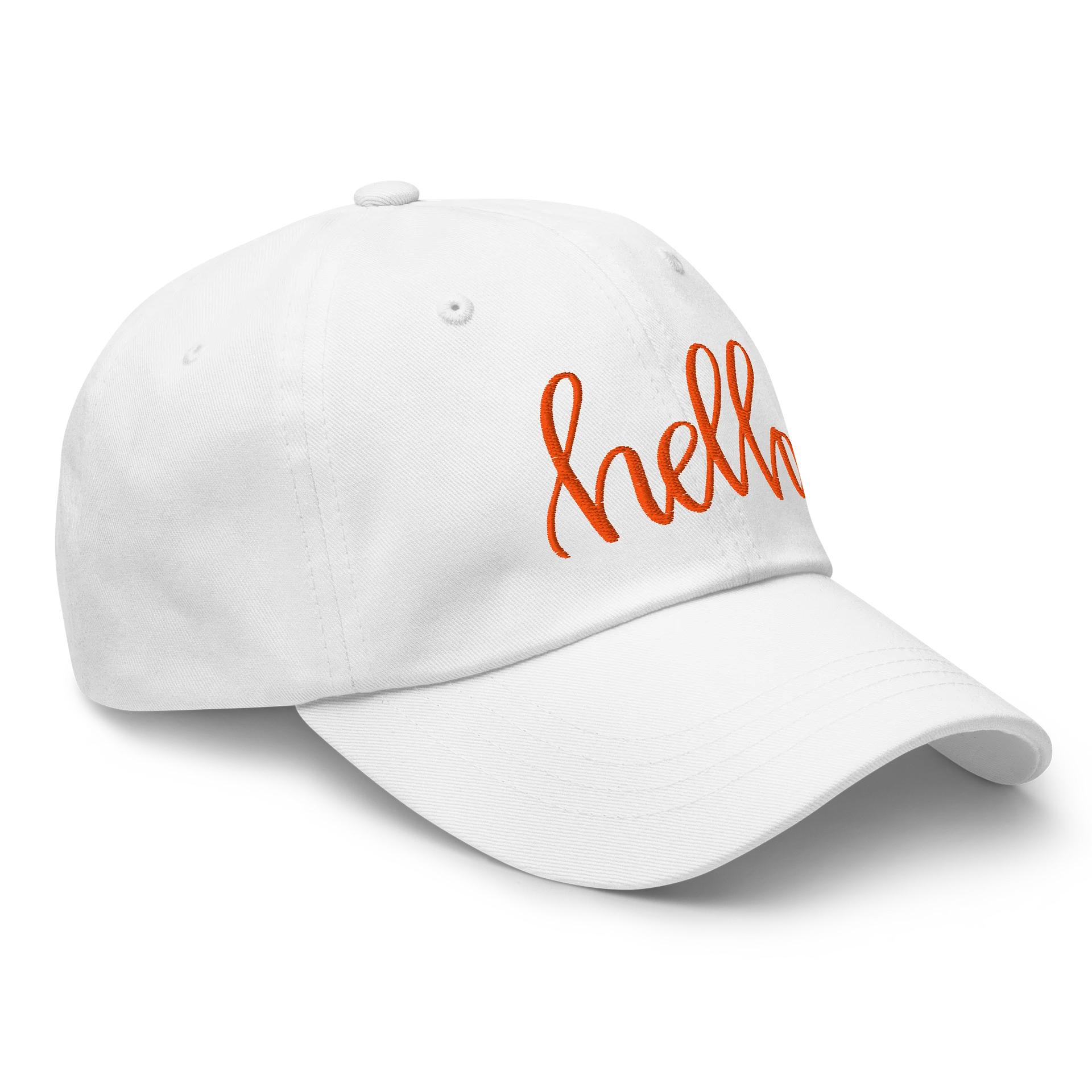 AK’s Hello! — Bright Orange on White - Hat product image (3)