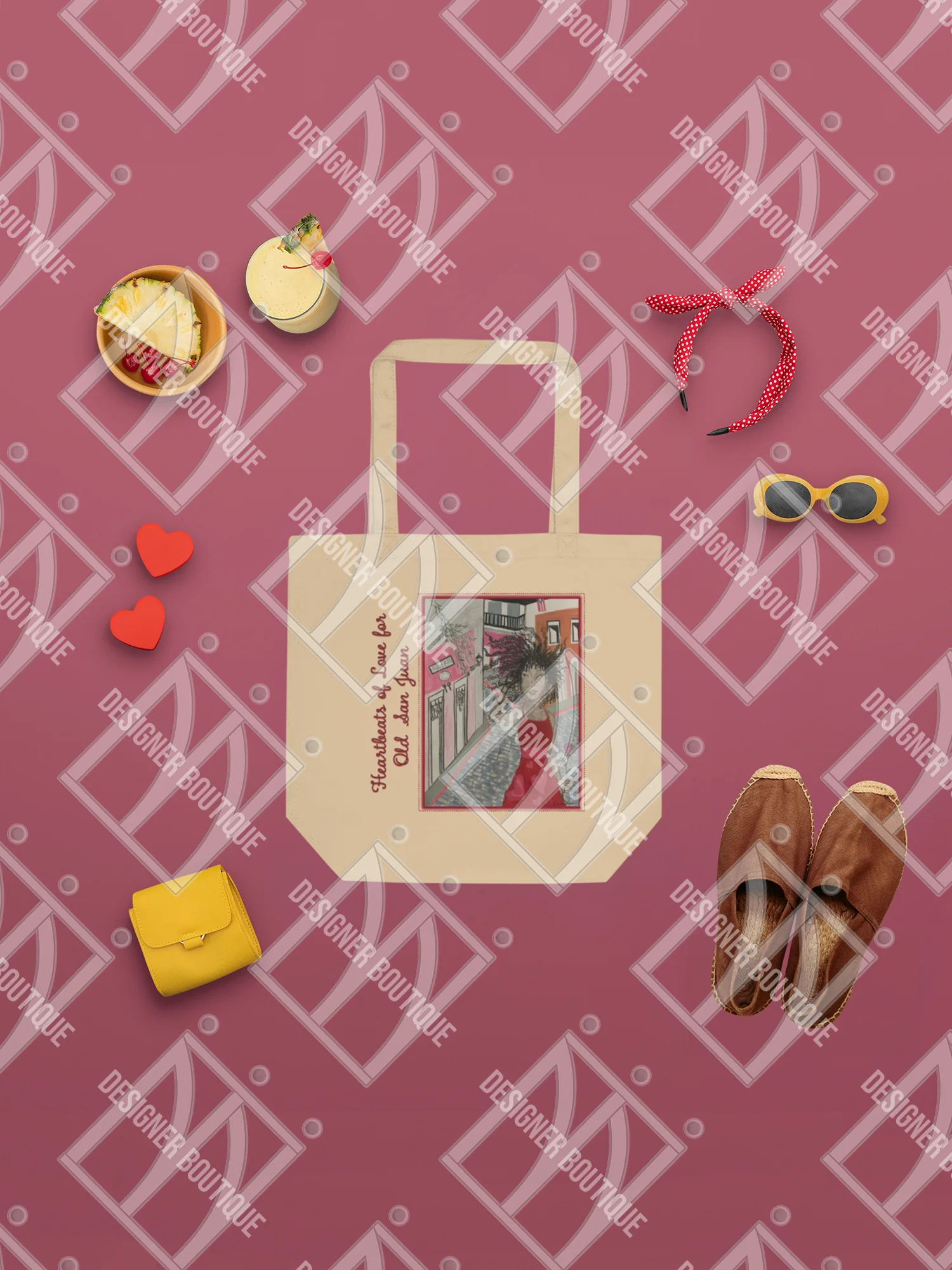 NN Designer Boutique x Camila Arraiza: Tote Bag (Afro-Boricua) – Heartbeats of Love for Old San Juan product image (2)
