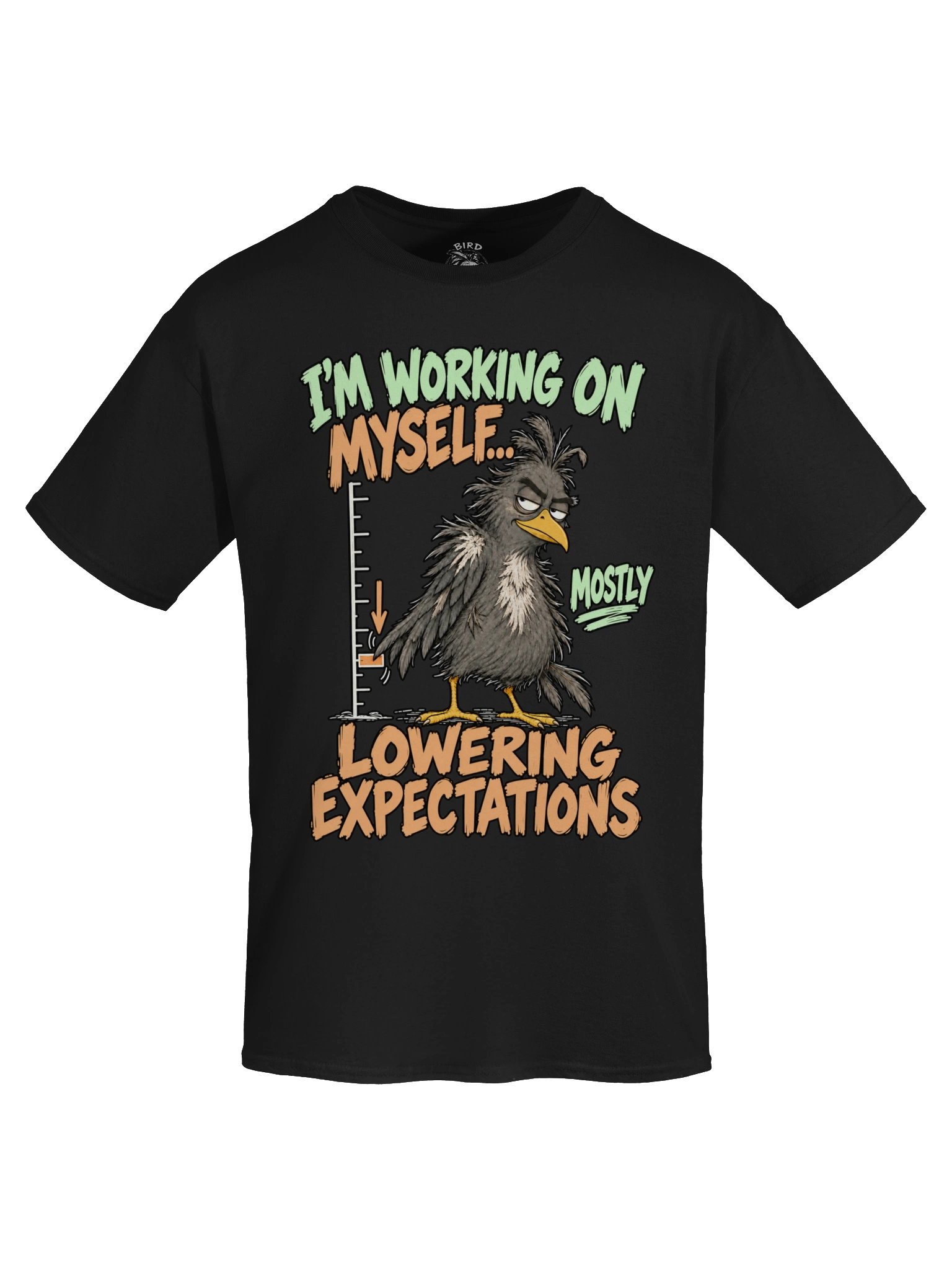 Mostly Lowering Expectations | Funny Bird T-Shirt | Dark Colours product image (4)