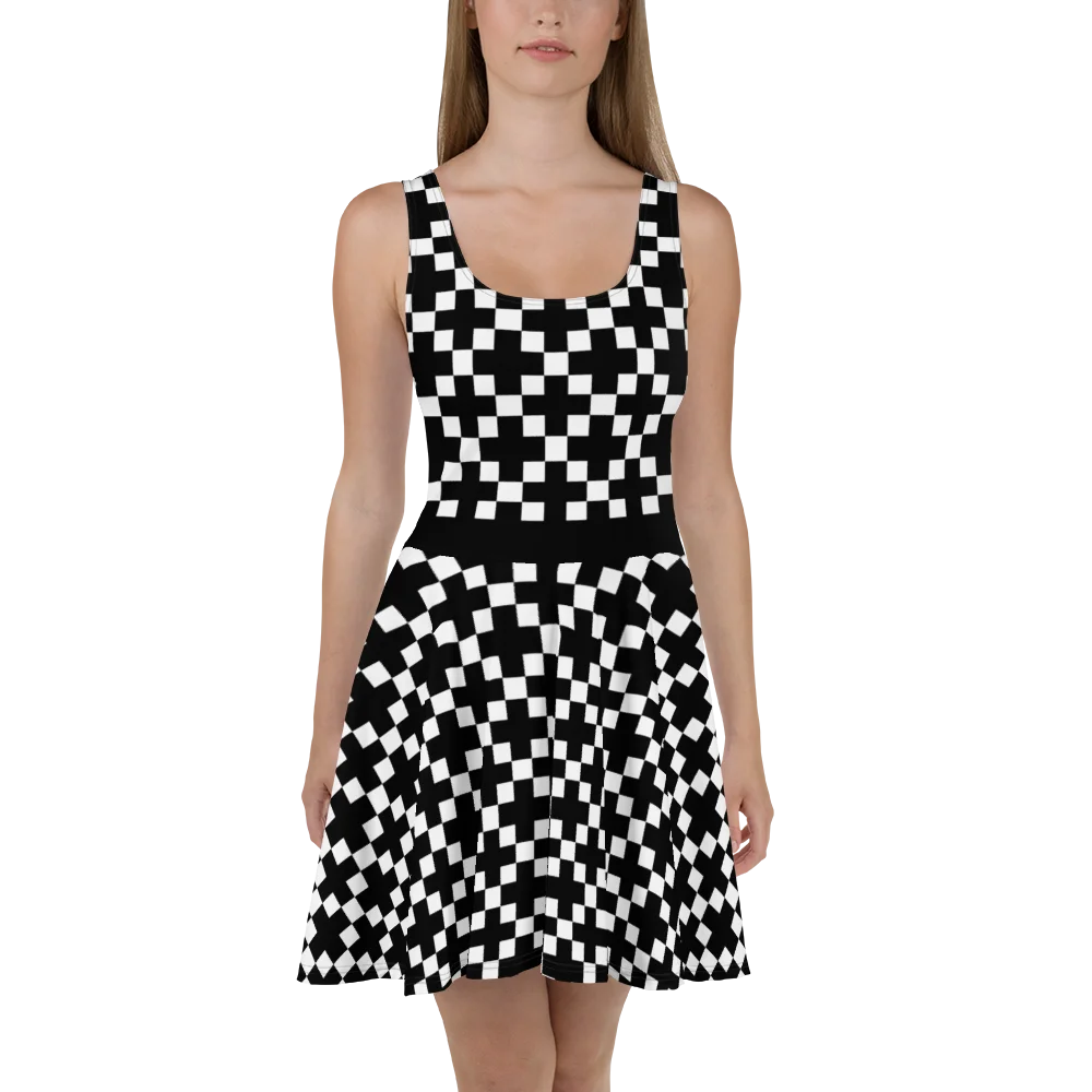 Black and White Geometric Crosses Dress product image (1)