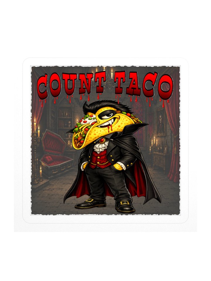 Count Taco Vampire Kiss Cut Sticker - The Taco Family product image (2)