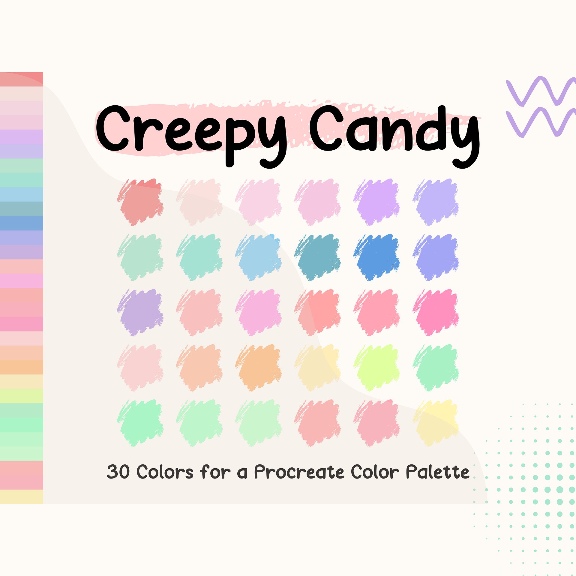 Creppy Candy Procreate Color Palette with HEX Codes ★ DIGITAL ★ product image (1)