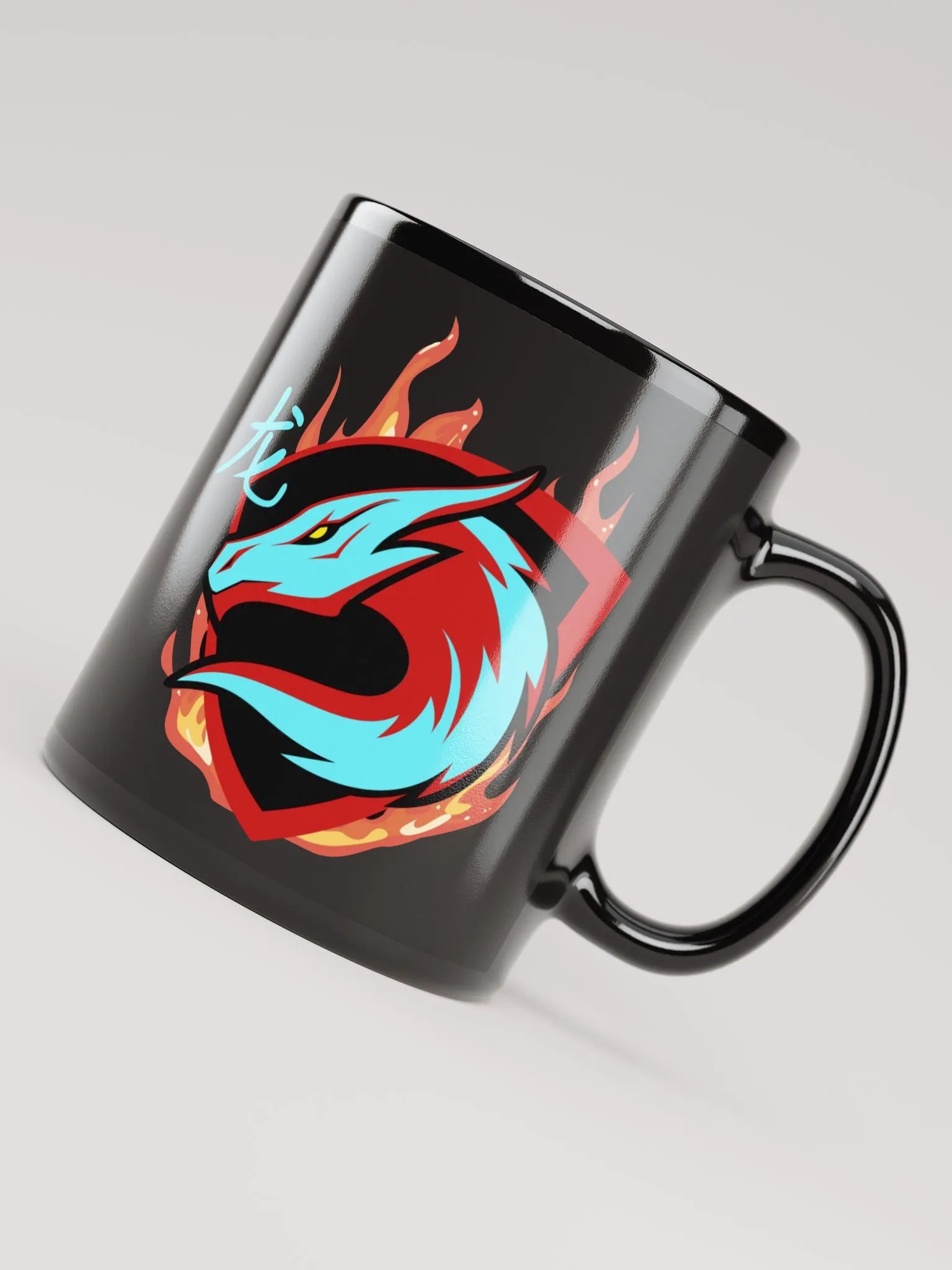 Dragon Emblem Black Glossy Mug product image (6)