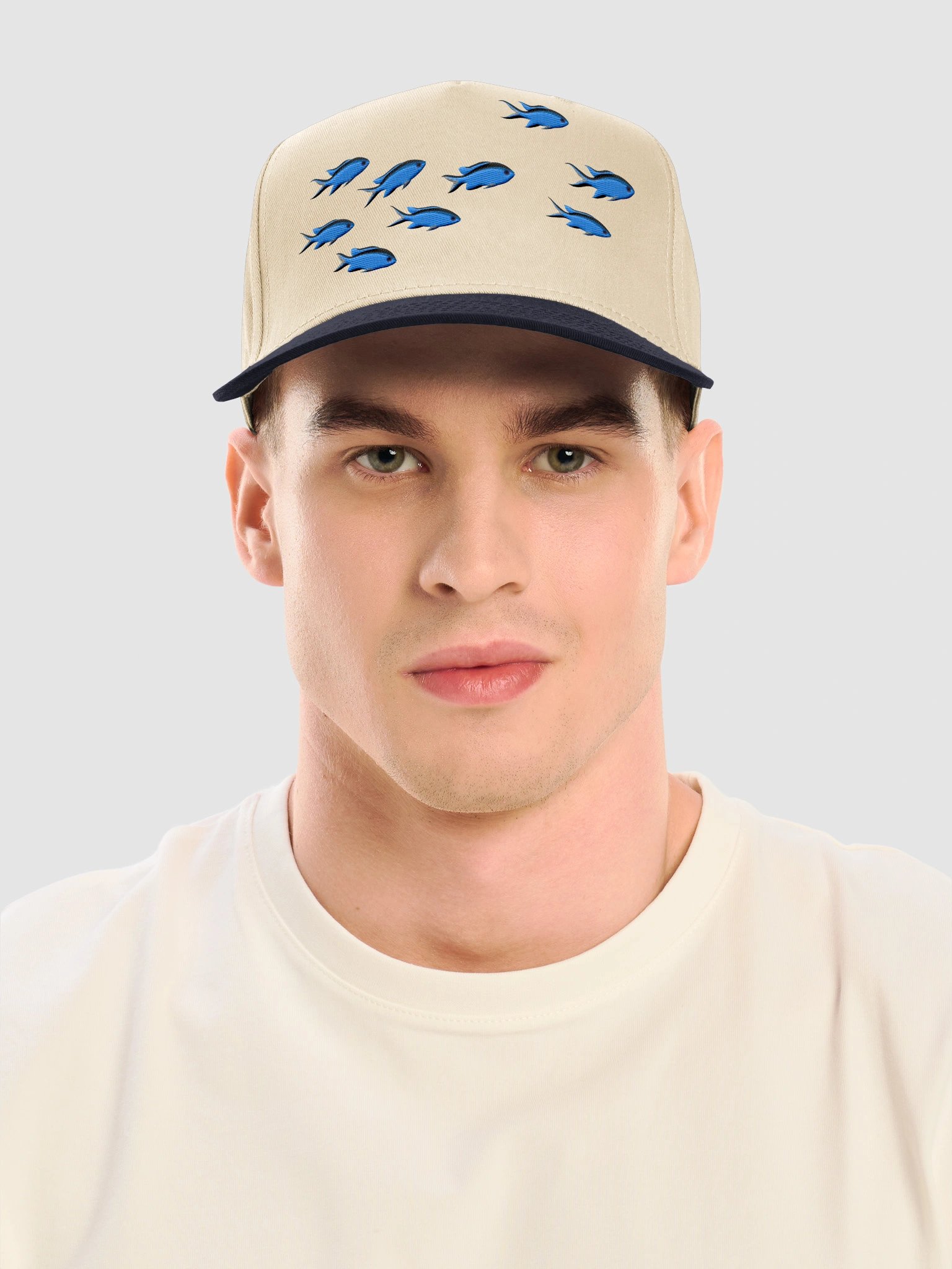 A School of Blue Chromis Embroidered Baseball Cap | Reef Fish Hat for Saltwater Aquarium Lovers product image (10)