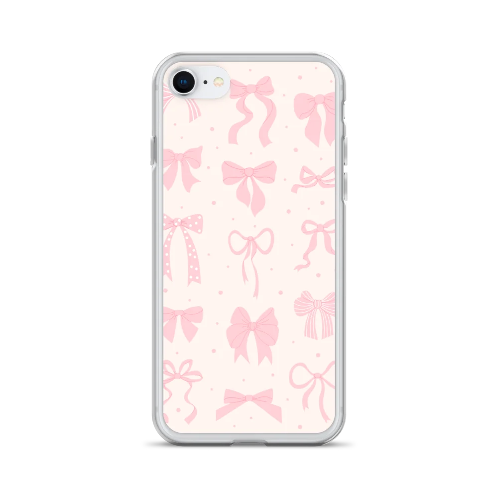 Pink Bow Pattern Clear iPhone Case product image (28)
