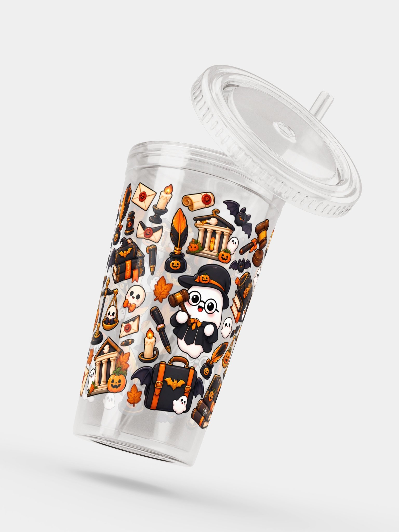 Halloween X Lawyer Mashup Clear Wall Tumbler 16 Oz (473 ml) product image (5)