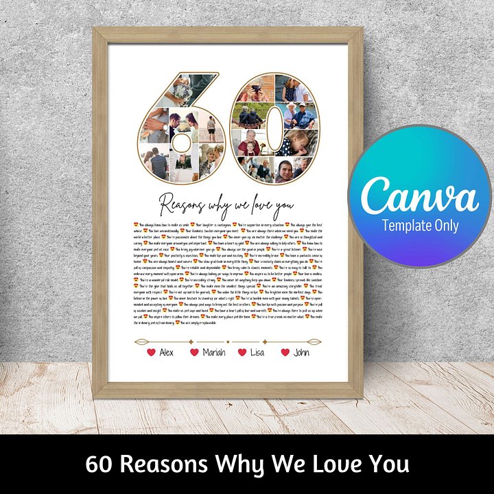 60 Reasons Why We Love You Canva Template product image (1)