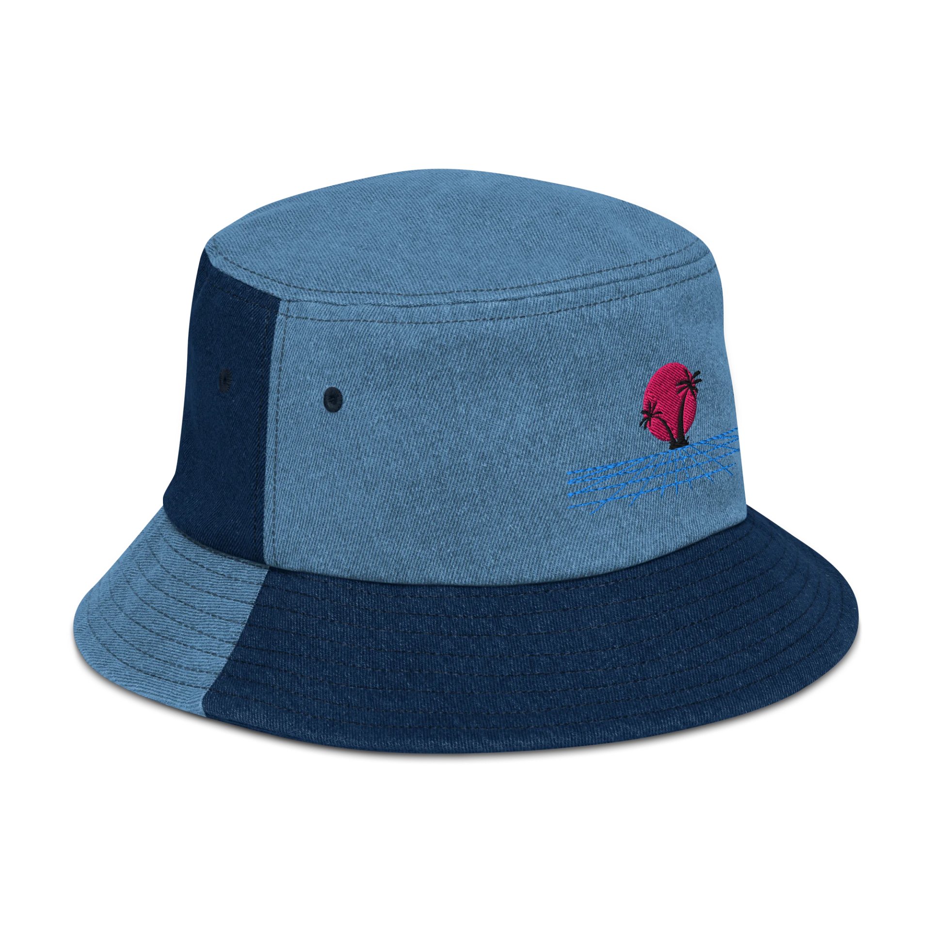 Synthwave Sunset Denim Bucket Hat product image (3)