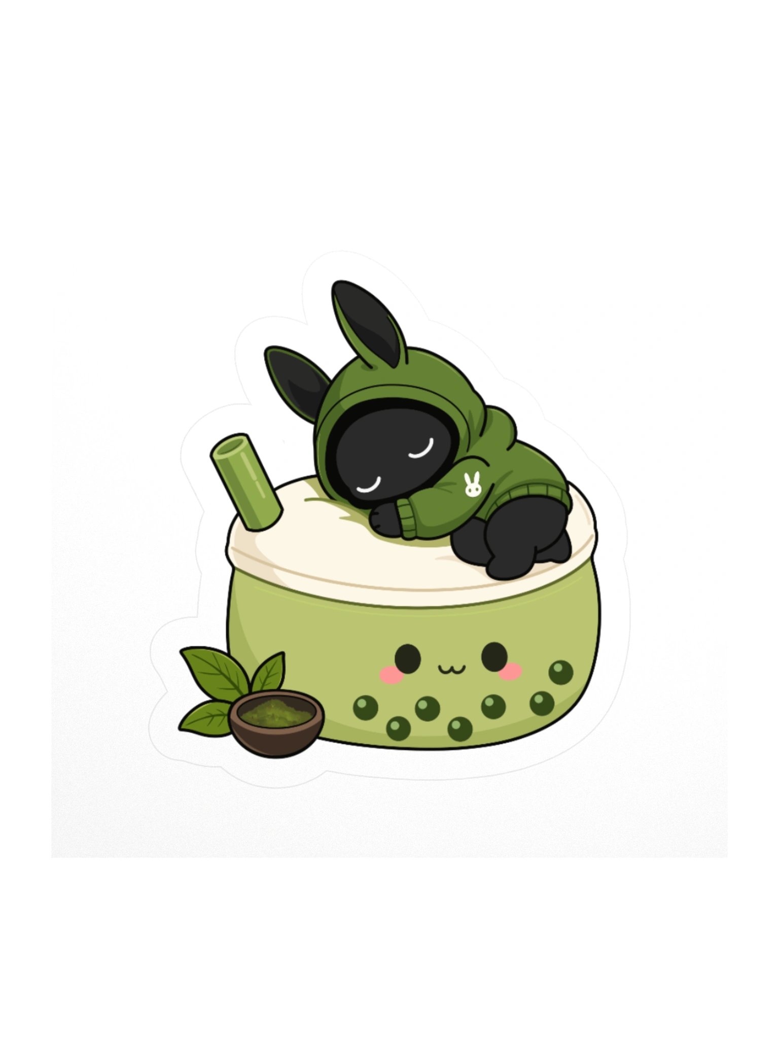 Poochoki Sleeping Matcha Boba Beanbag Sticker product image (1)