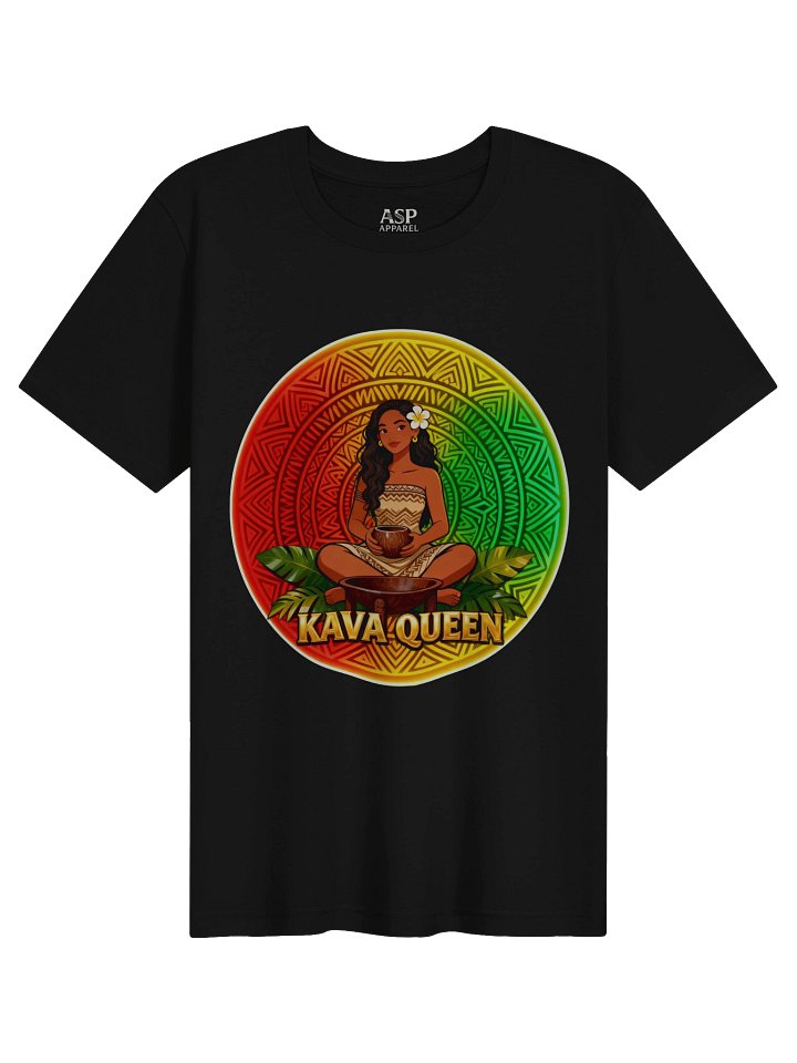 Kava Queen T-Shirt – Polynesian Island Woman Kava Art | Reggae Rasta Island Vibes Design product image (6)