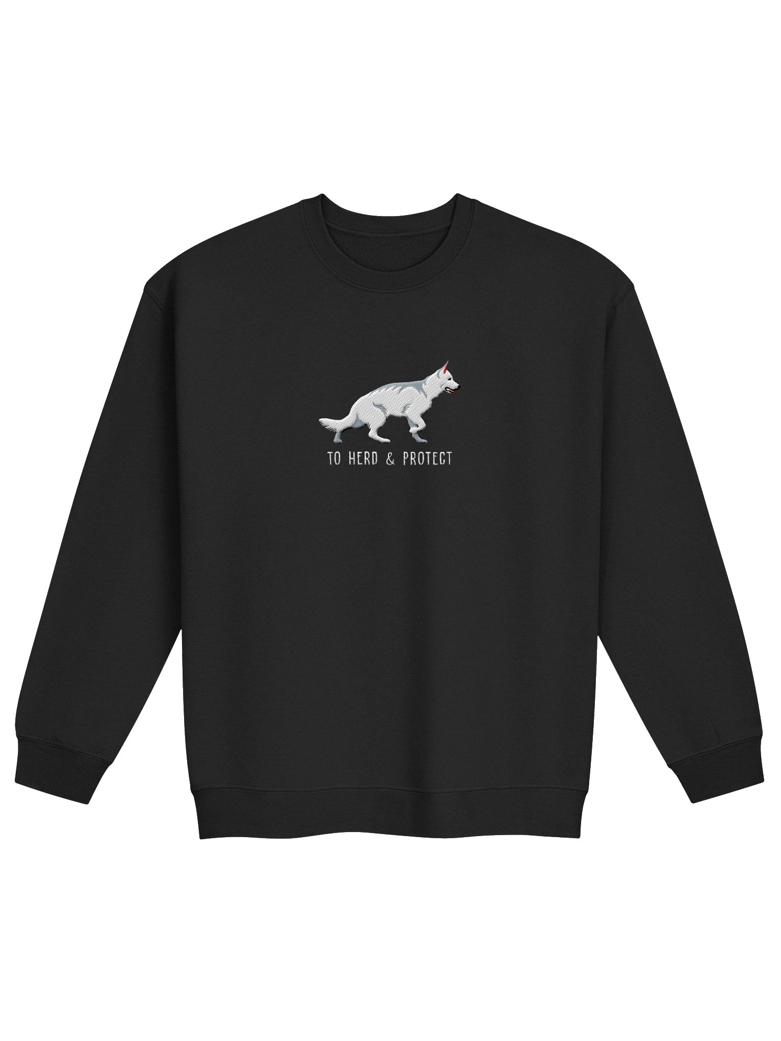 To Herd & Protect Sweatshirt (Embroidered) of a German Shepherd(White) product image (4)