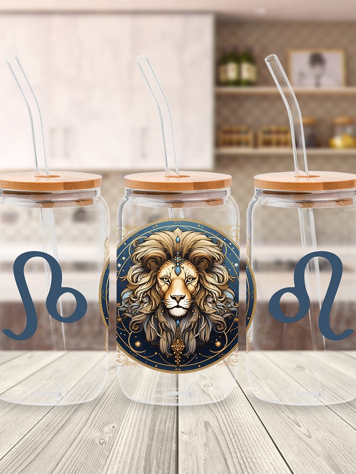 Leo Zodiac Glass Can Sipper product image (1)
