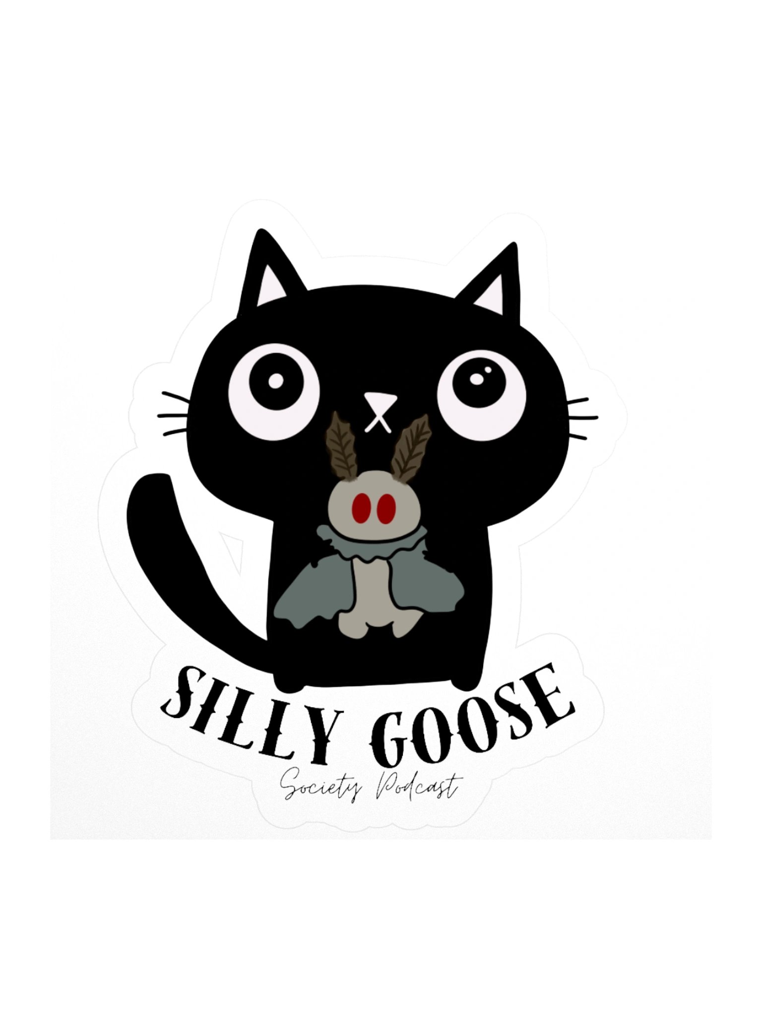 Cat & Mothman Sticker product image (2)
