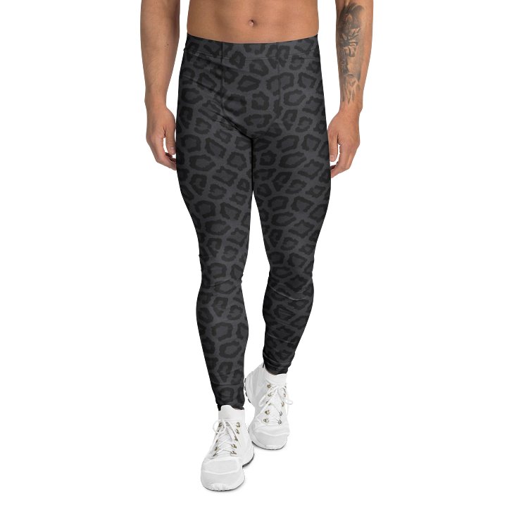 Unique Men's Leggings with a Bold Black Leopard Pattern product image (1)