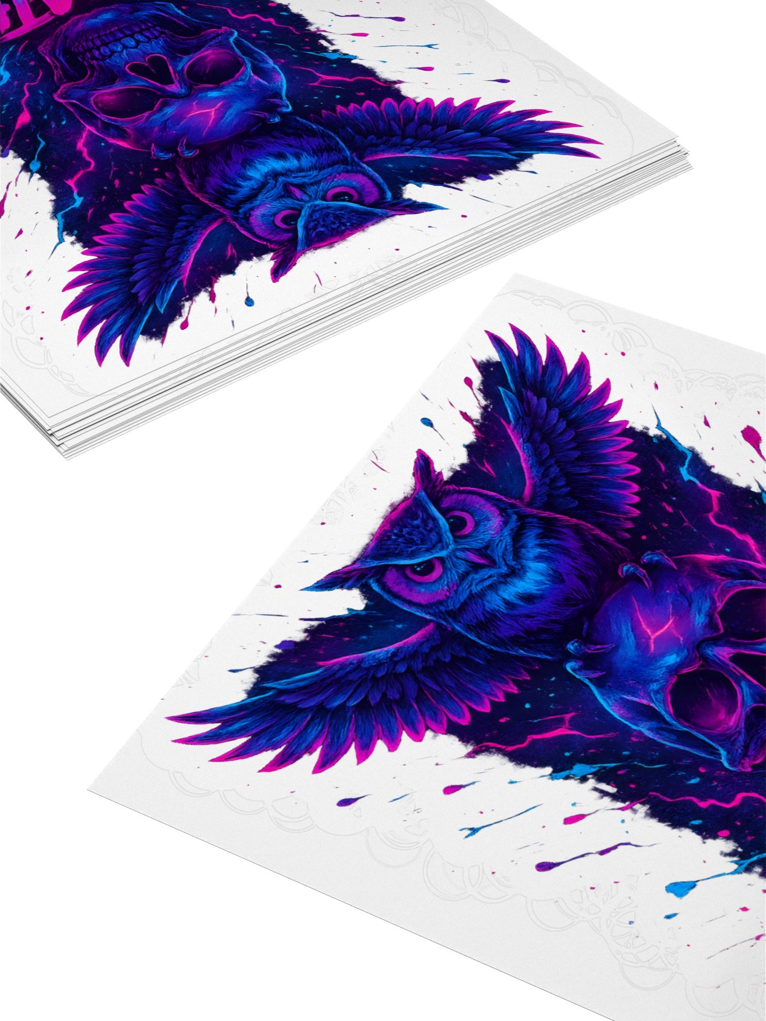 Neon Owl Perched Sticker Set product image (4)