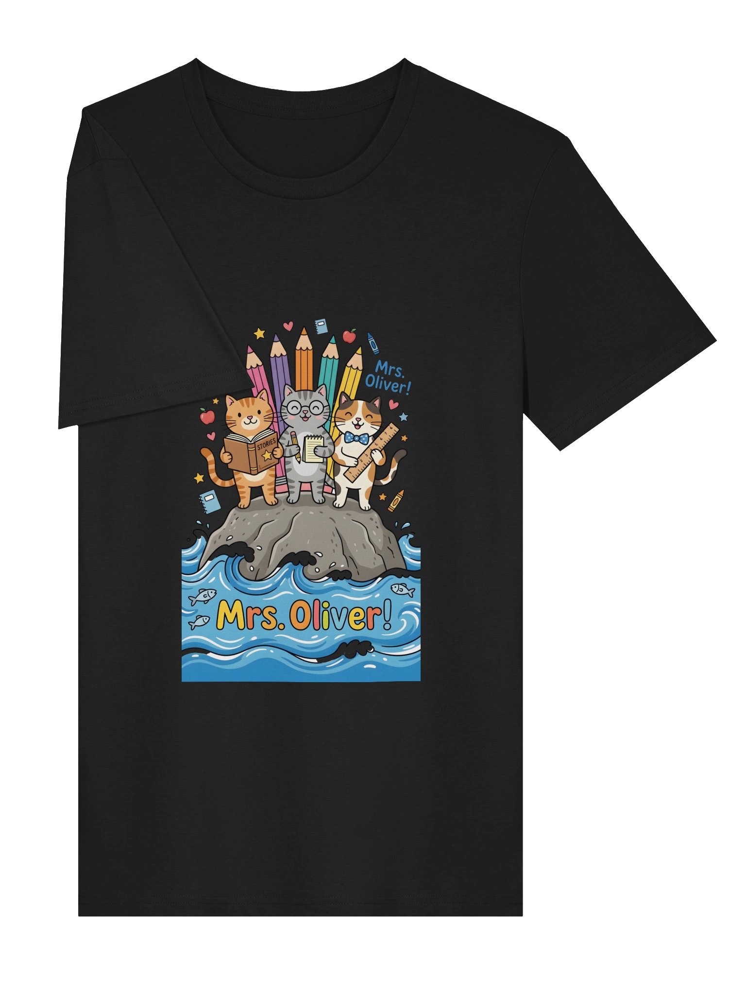 Personalized Cat Teacher Shirt | Cute Teacher T-Shirt | Back to School Gift | Custom Cat Graphic Tee product image (20)