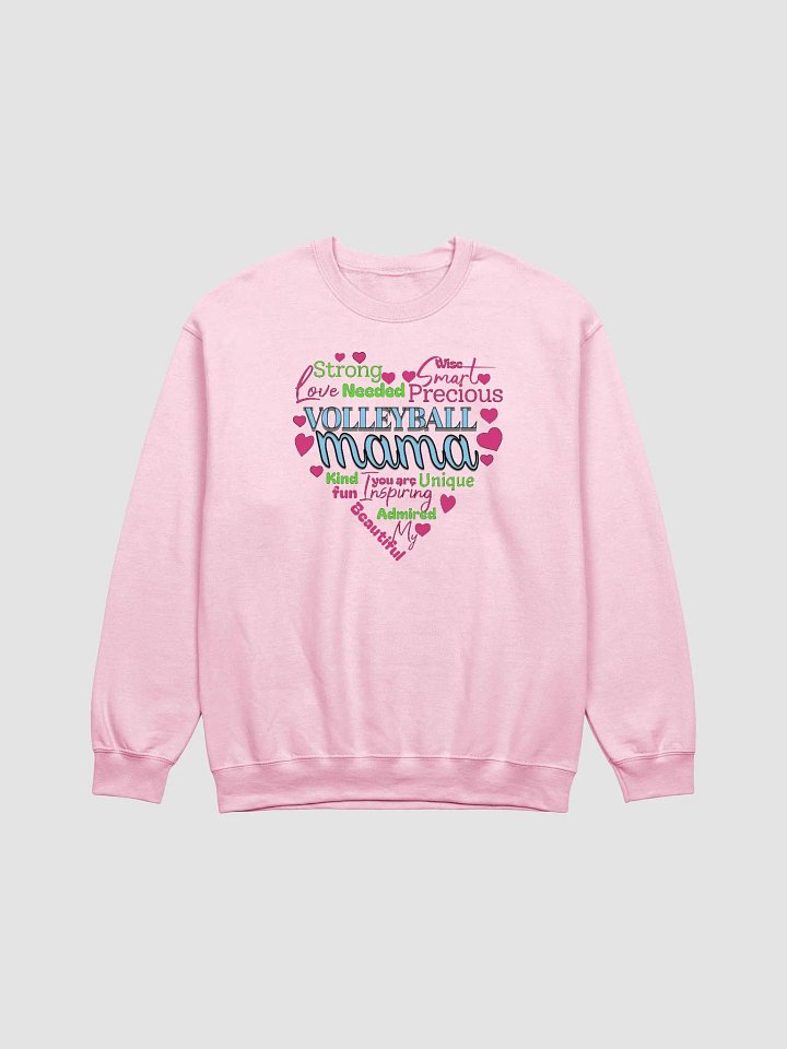 Heart Volleyball Mama Words Crewneck Sweatshirt product image (9)