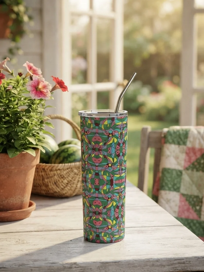 Watermelon Bloom – Stainless Steel Tumbler, 20 oz product image (1)