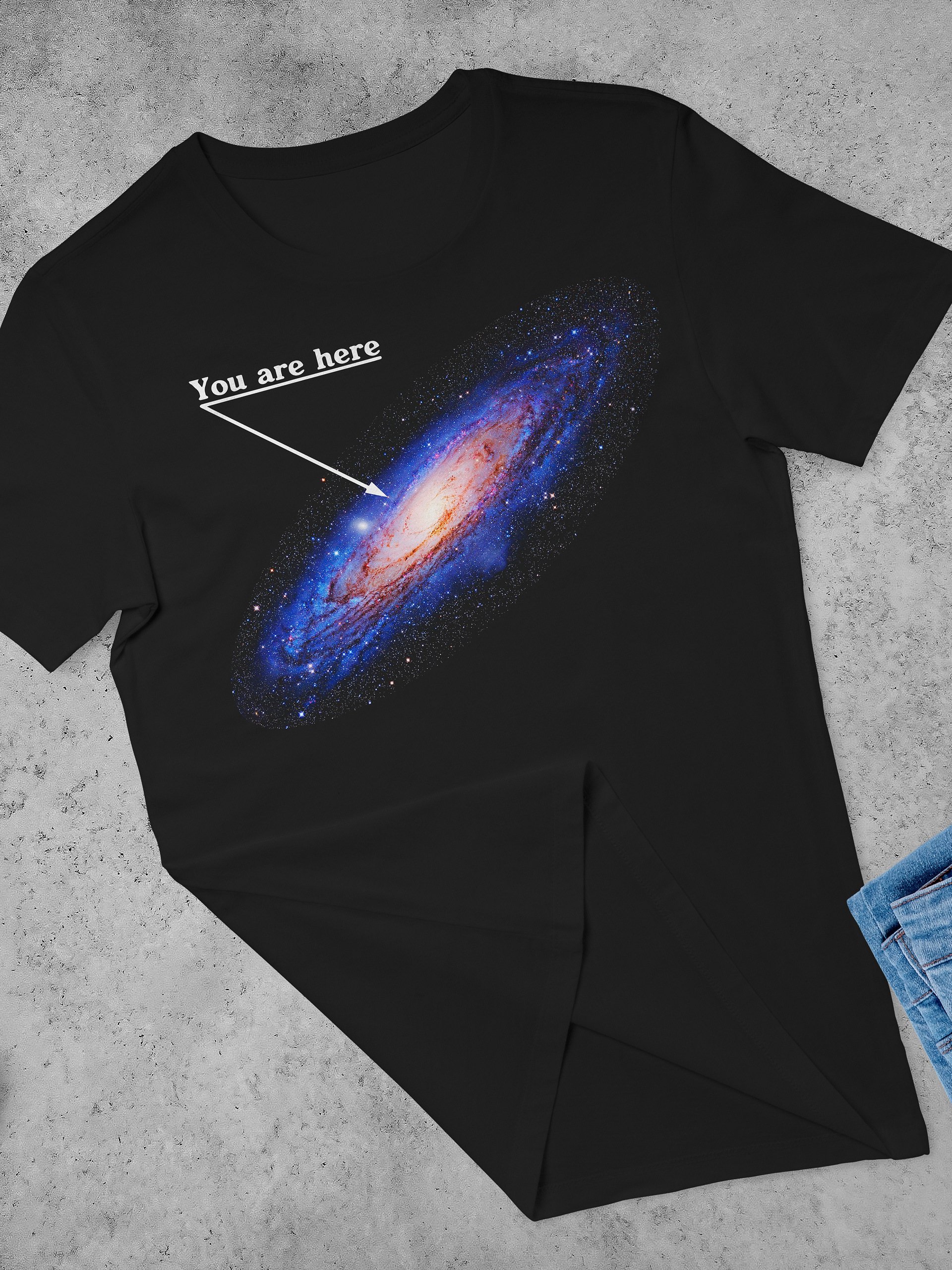 You are here: Milky Way galaxy map — Short-Sleeve Unisex T-Shirt, space t-shirt, star map product image (5)