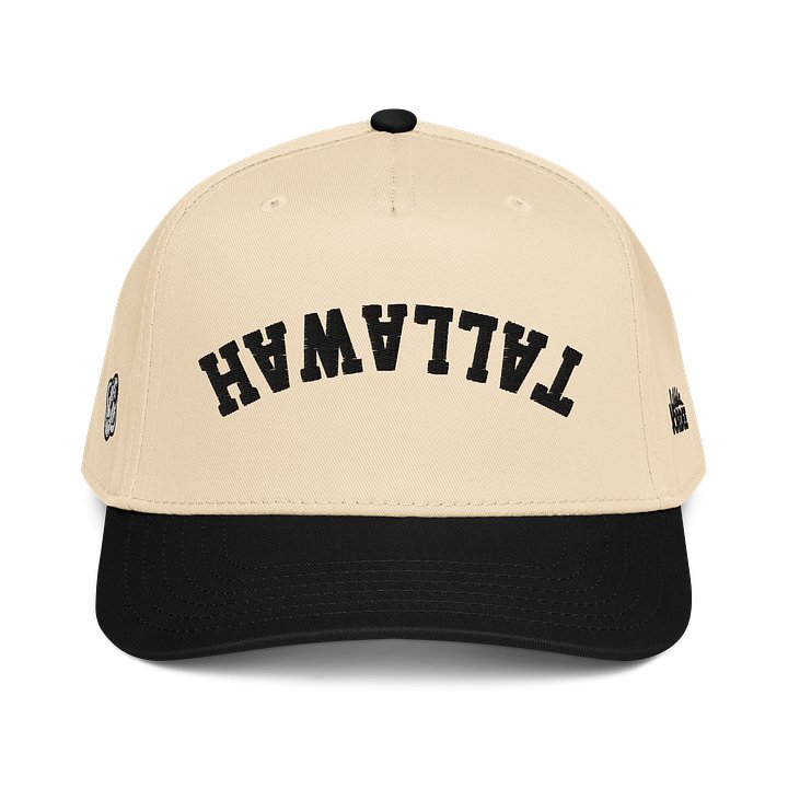 "likkle but TALLAWAH" Two Tone Baseball Cap in Black/Natural product image (1)