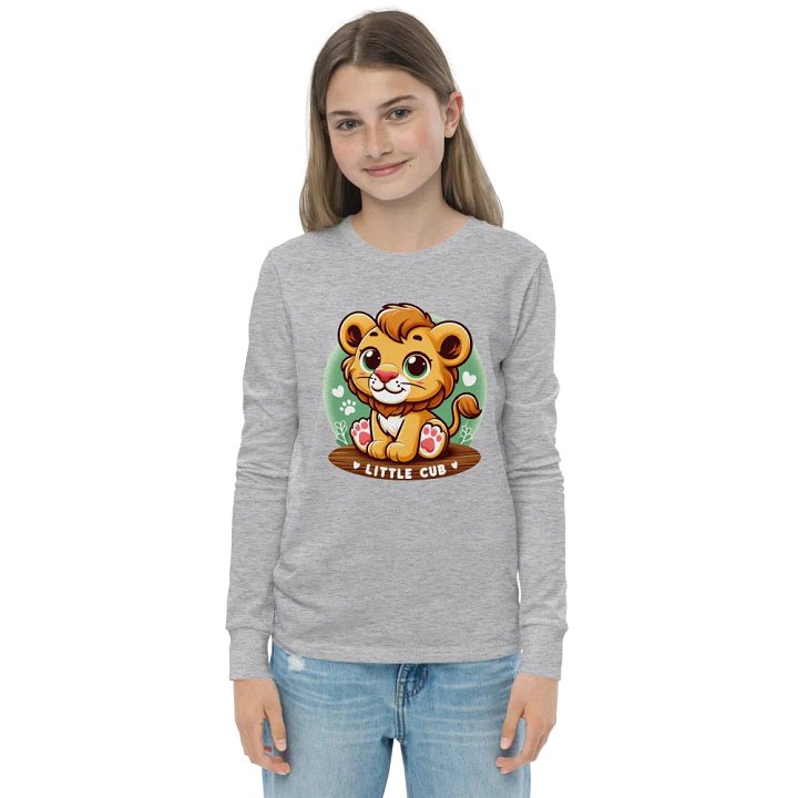 Cheerful Lion Cub Youth Long Sleeve T-Shirt product image (4)