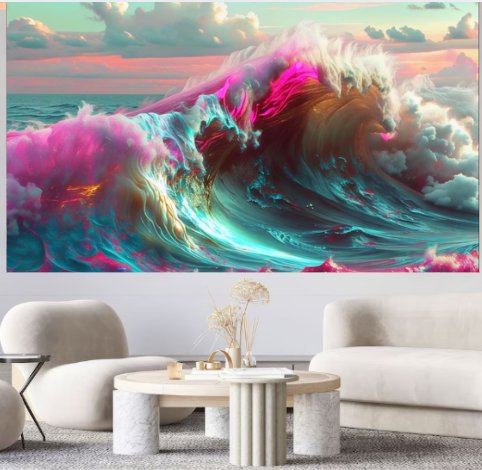 Neon Waves Wall Art product image (2)