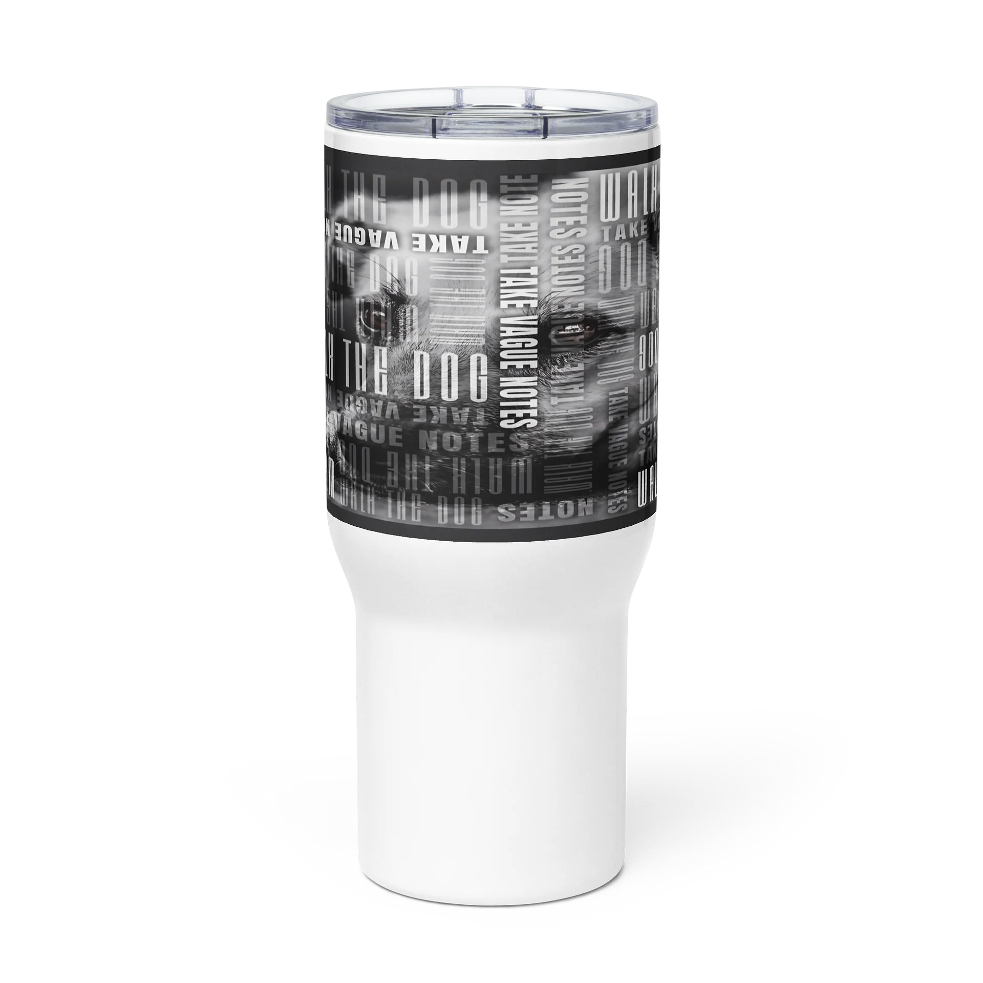 Walk the Dog True Crime Text Overlay Travel Mug product image (4)