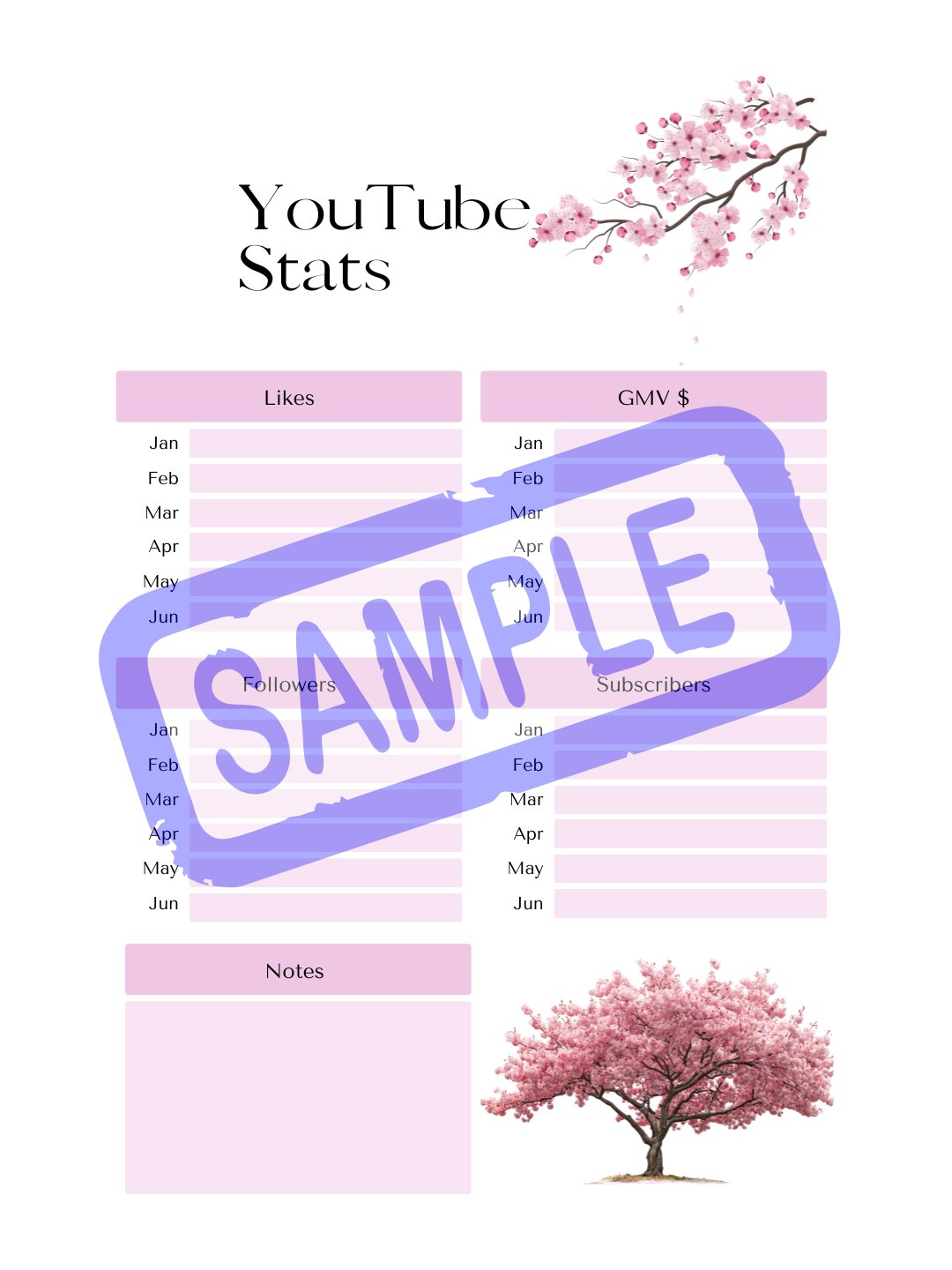 Cherry Blossom Social Media Planner - A5 product image (9)