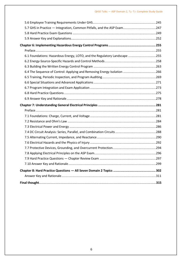 ASP 11 Domain 2 Topics 1–7 Study Guide: Safety Management Systems, Hazard Controls, Risk Analysis, Risk Matrix, GHS, Hazardous Energy Control & Electrical Principles | QHSE Talks product image (4)