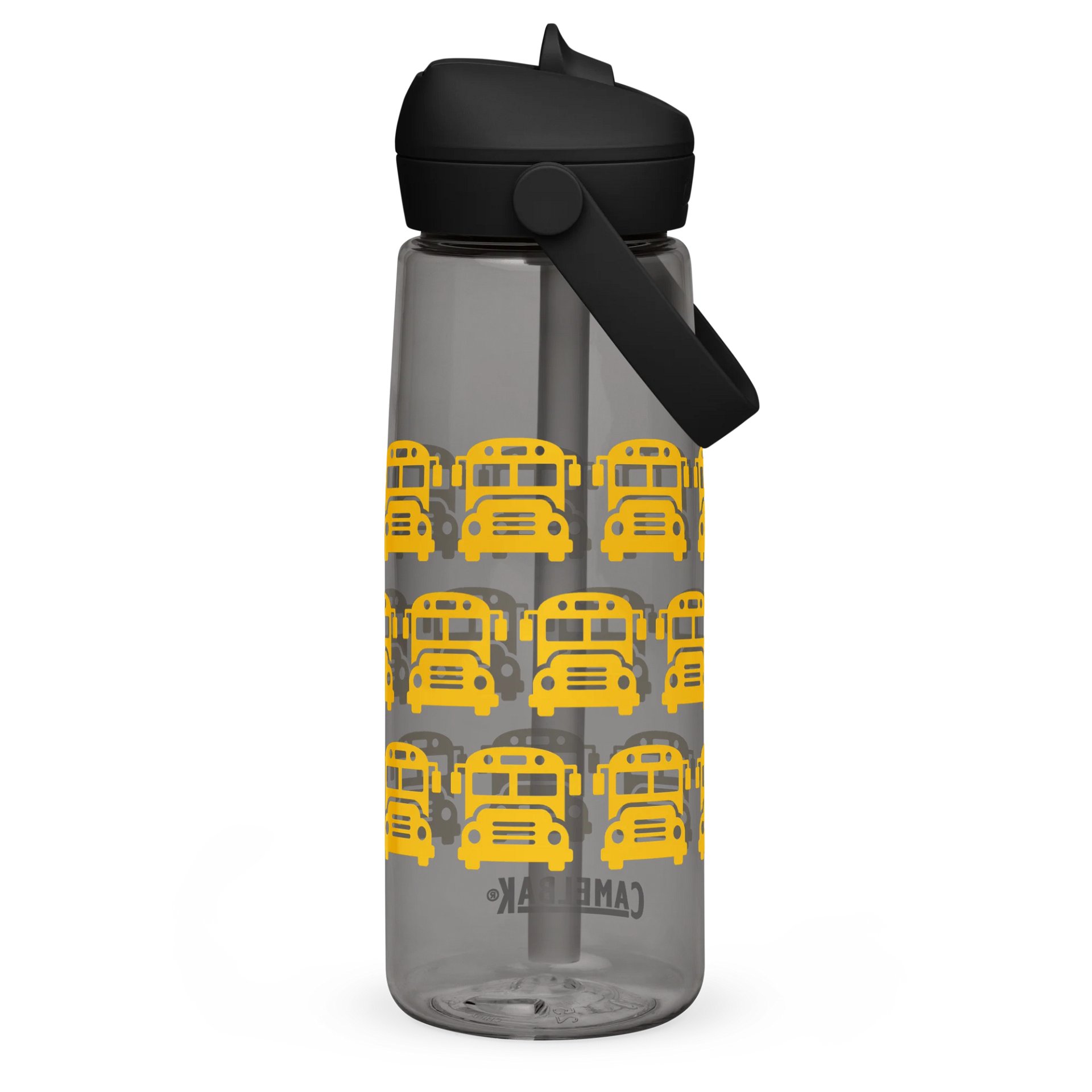 Bus Pattern Yellow Flip Straw Water Bottle product image (13)