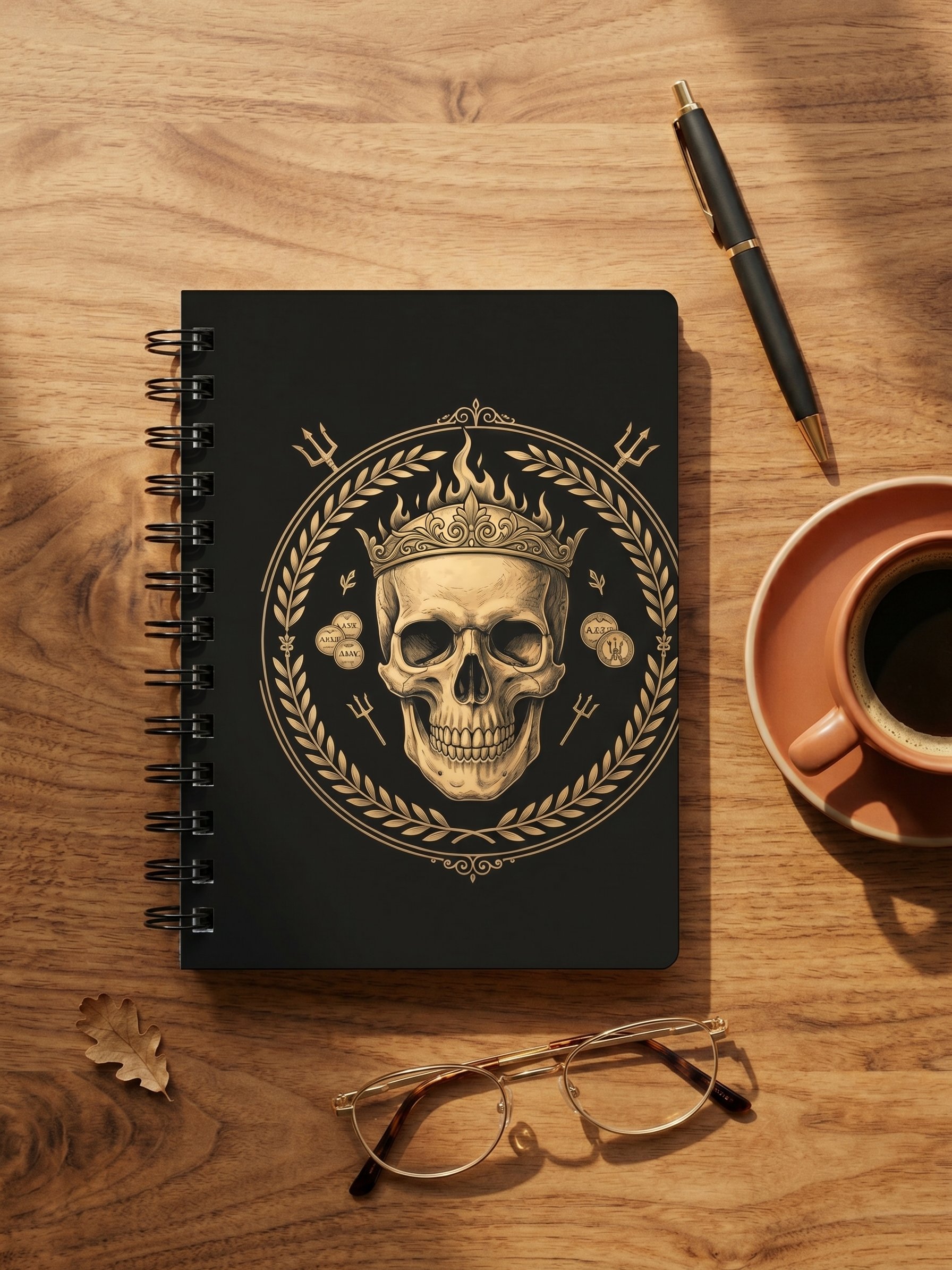 Hades Skull Journal – Greek Mythology Spiral Notebook (Dark Aesthetic) product image (1)