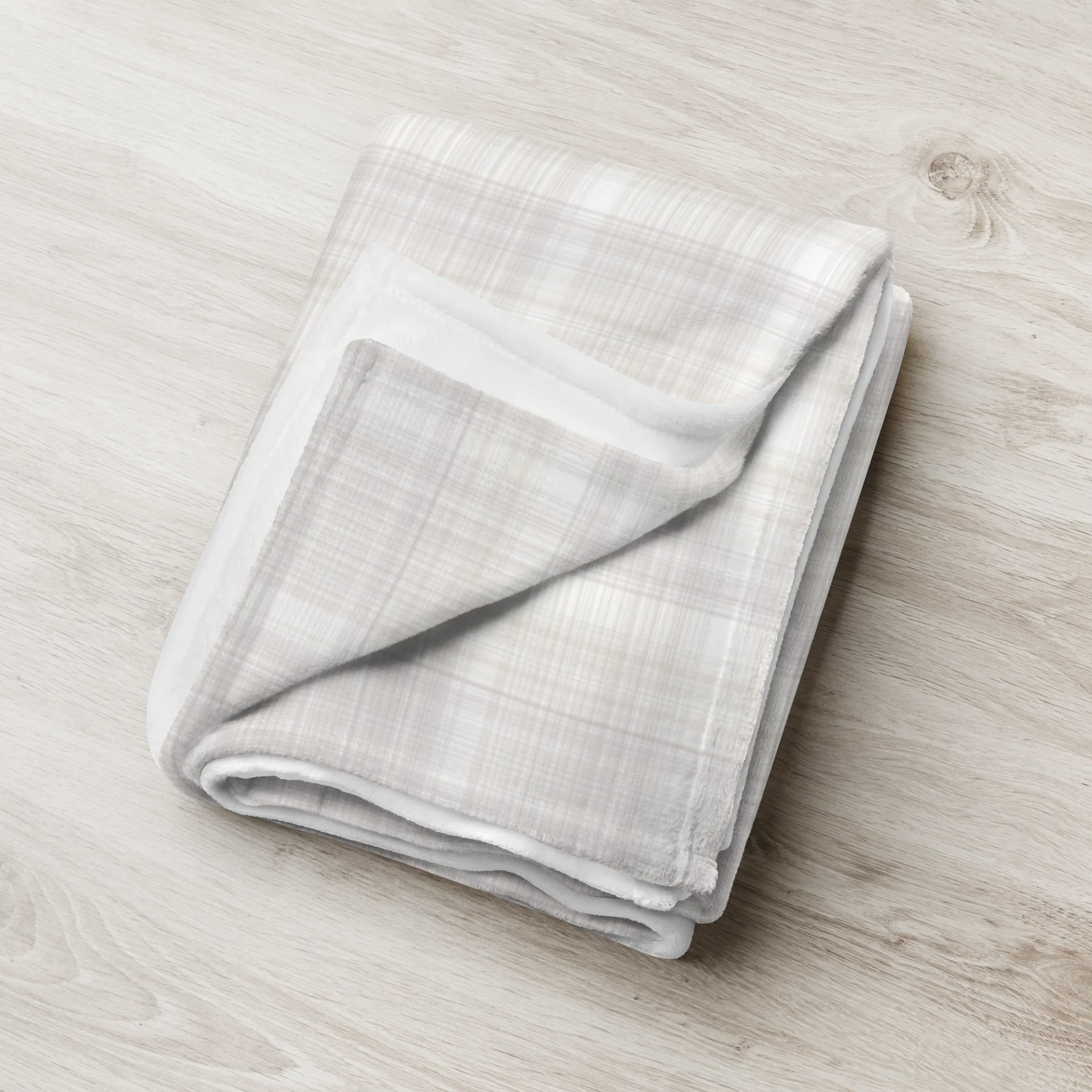 Greige Soft Plaid Throw Blanket product image (3)