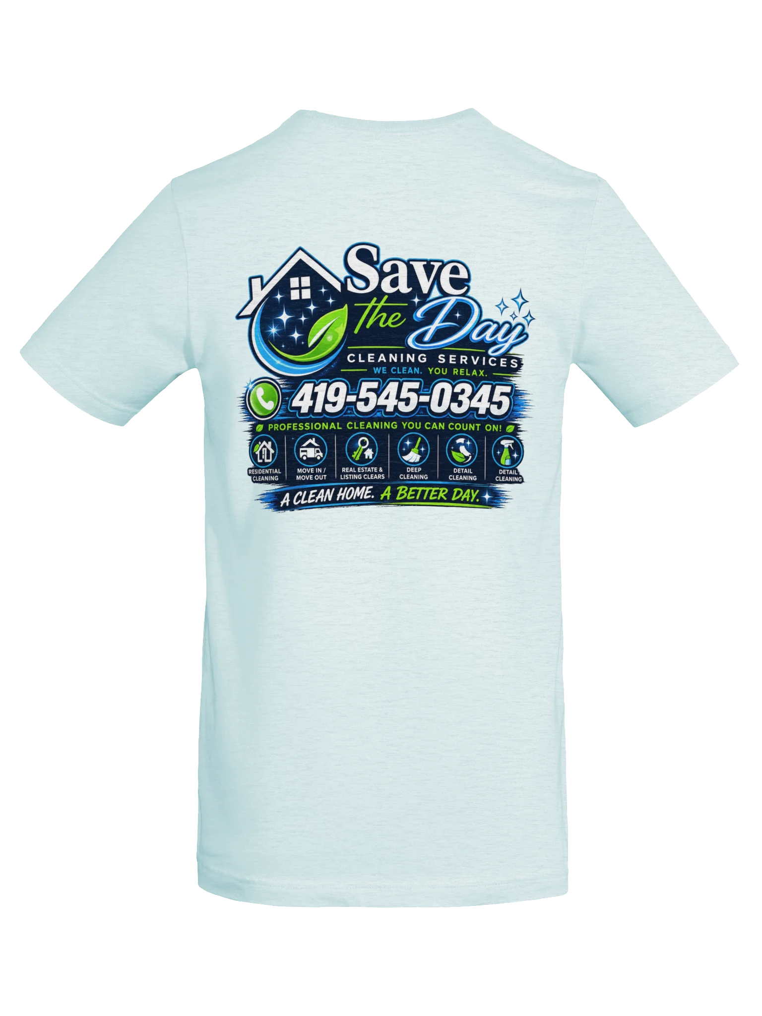 Save the Day Cleaning Services Tee product image (106)