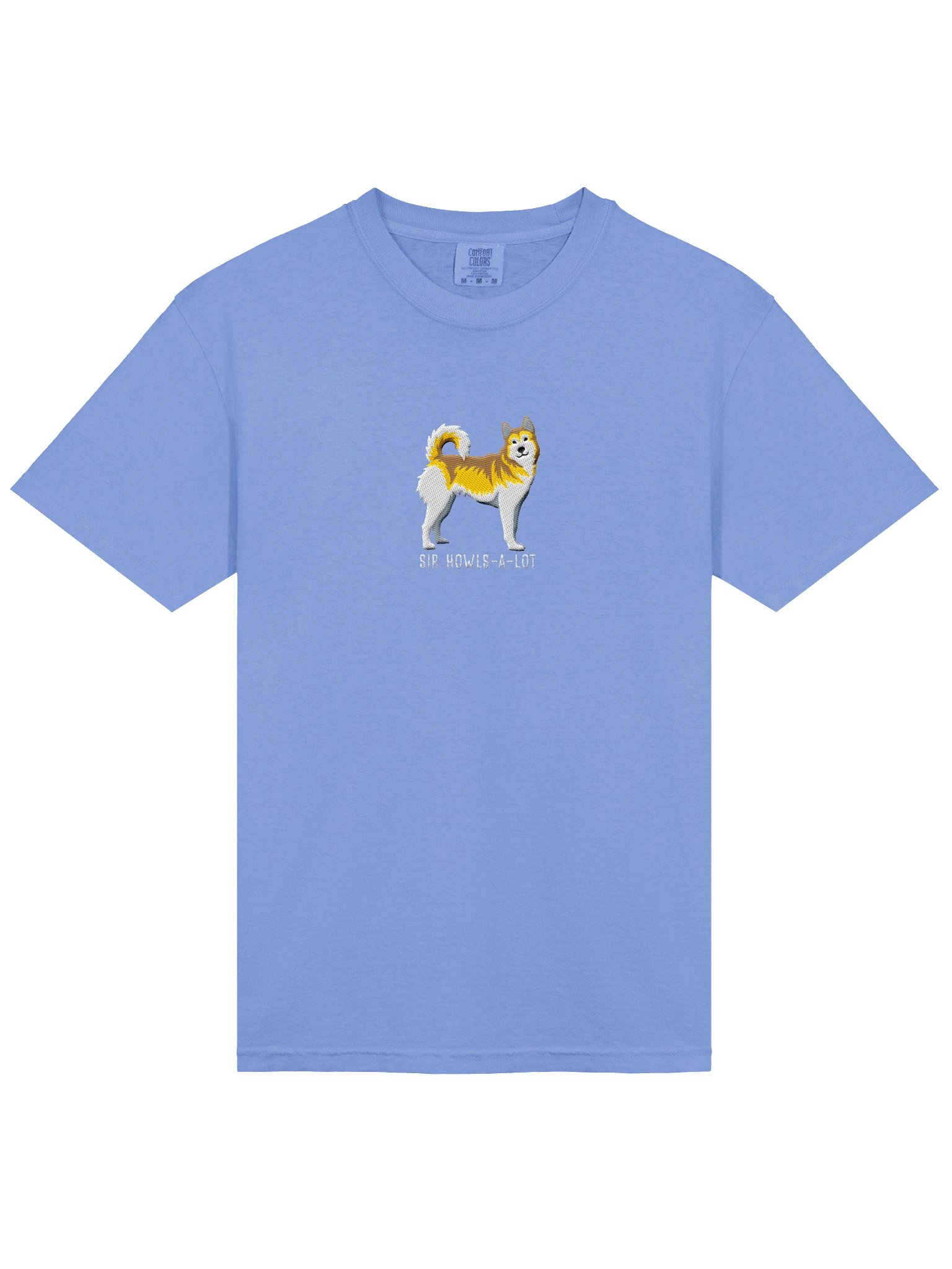 Sir Howls-A-Lot T-Shirt(Embroidered) of a Siberian Husky(Lemon) product image (6)