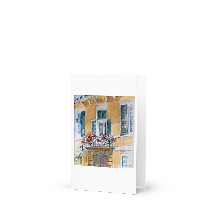 'Balcony flowers' (watercolour) - Greeting Card product image (1)