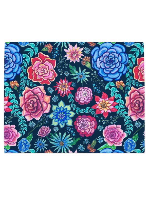 Pink and Blue Bold Blooms Floral Placemats – Set of 4 | MONIQUE FAELLA DESIGNS™ product image (3)